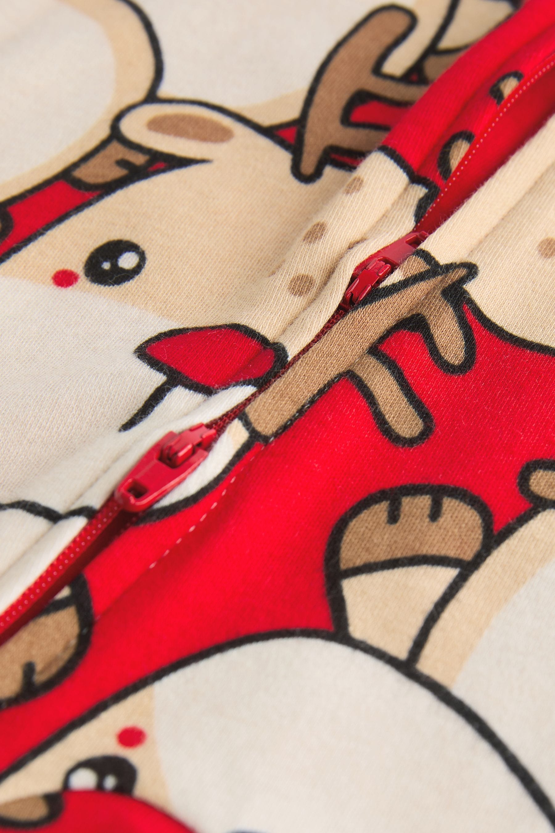 Red Baby Christmas Character Printed Sleepsuit (0mths-2yrs)