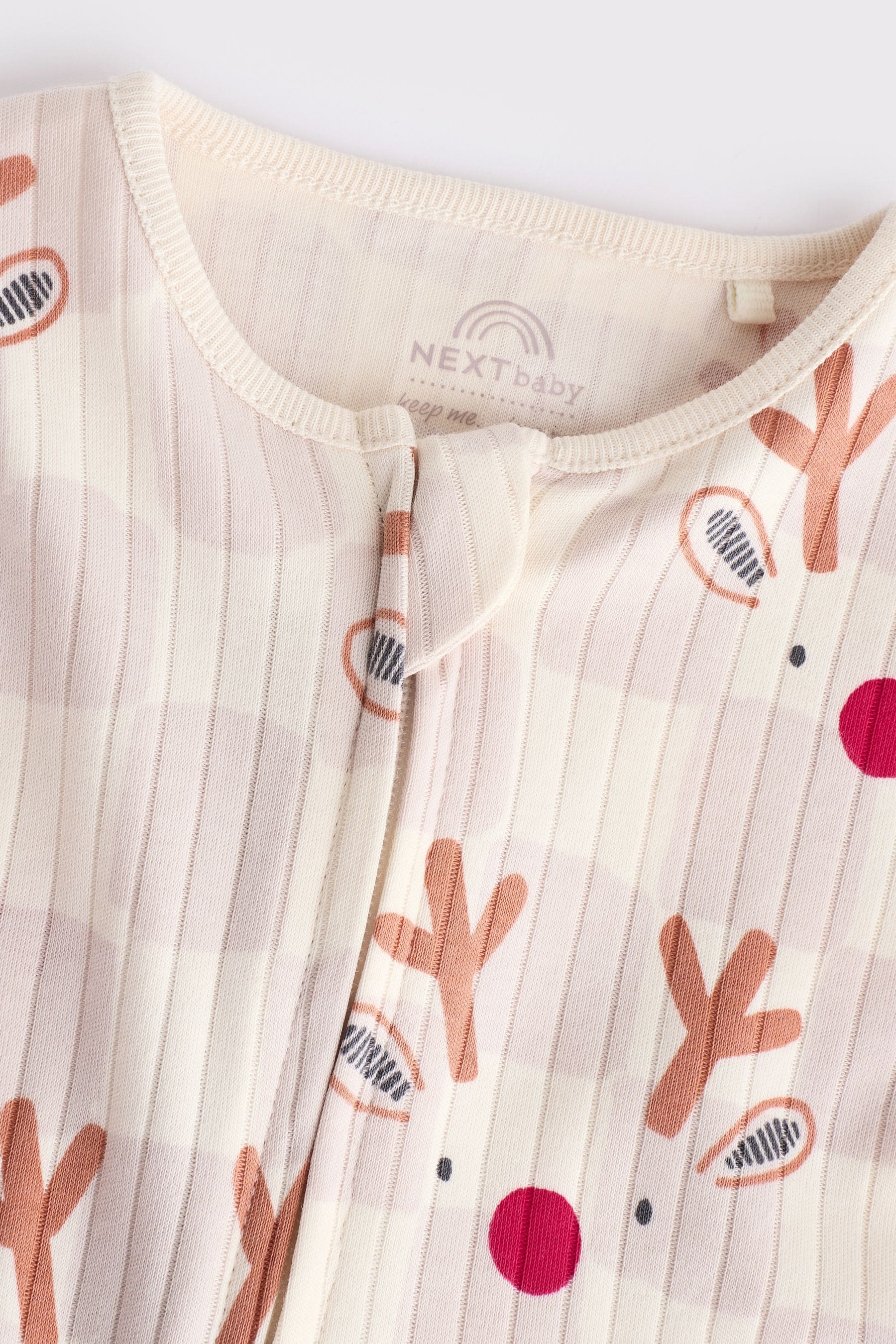 Neutral Reindeer Baby Christmas Sleepsuit (0mths-3yrs)