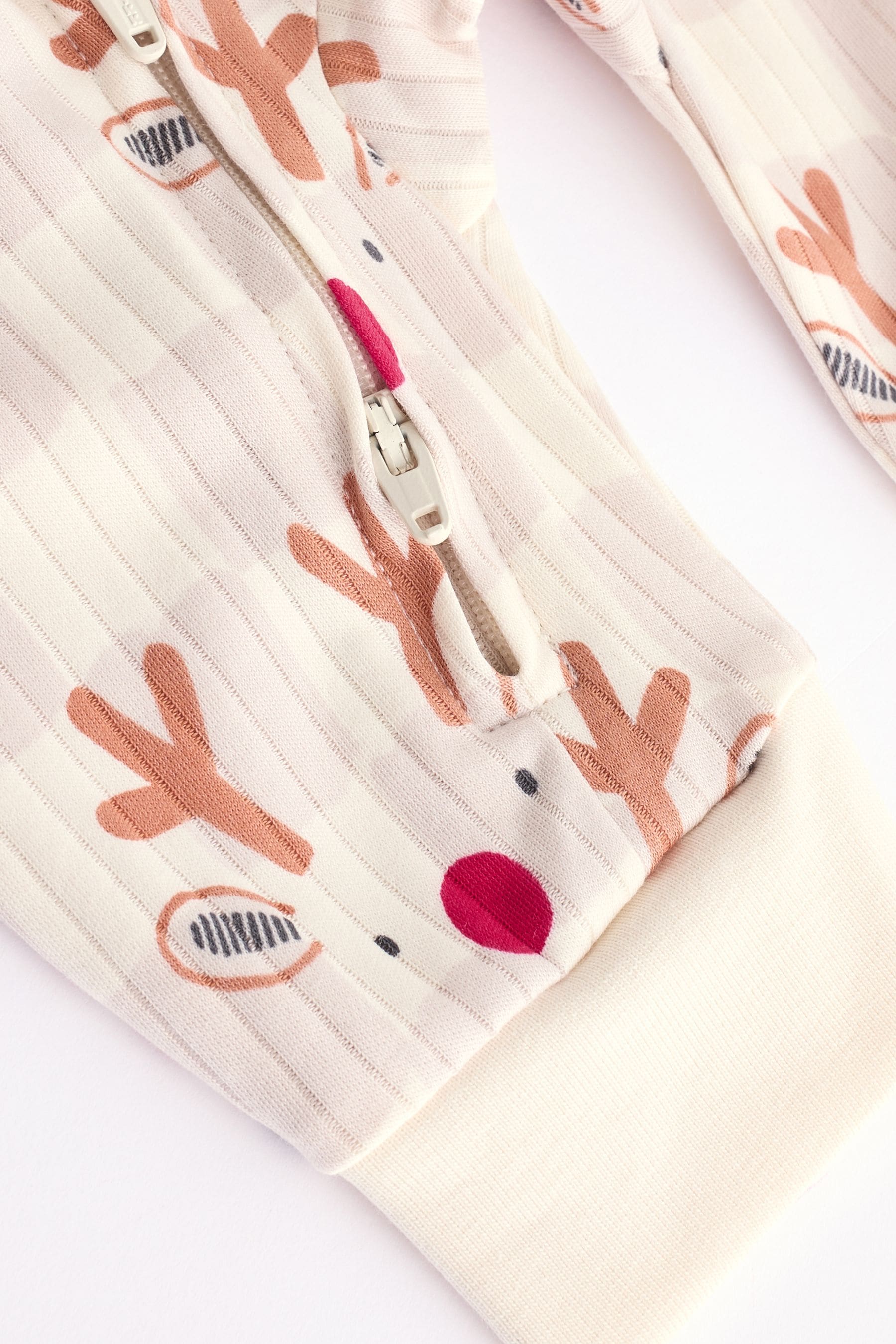 Neutral Reindeer Baby Christmas Sleepsuit (0mths-3yrs)