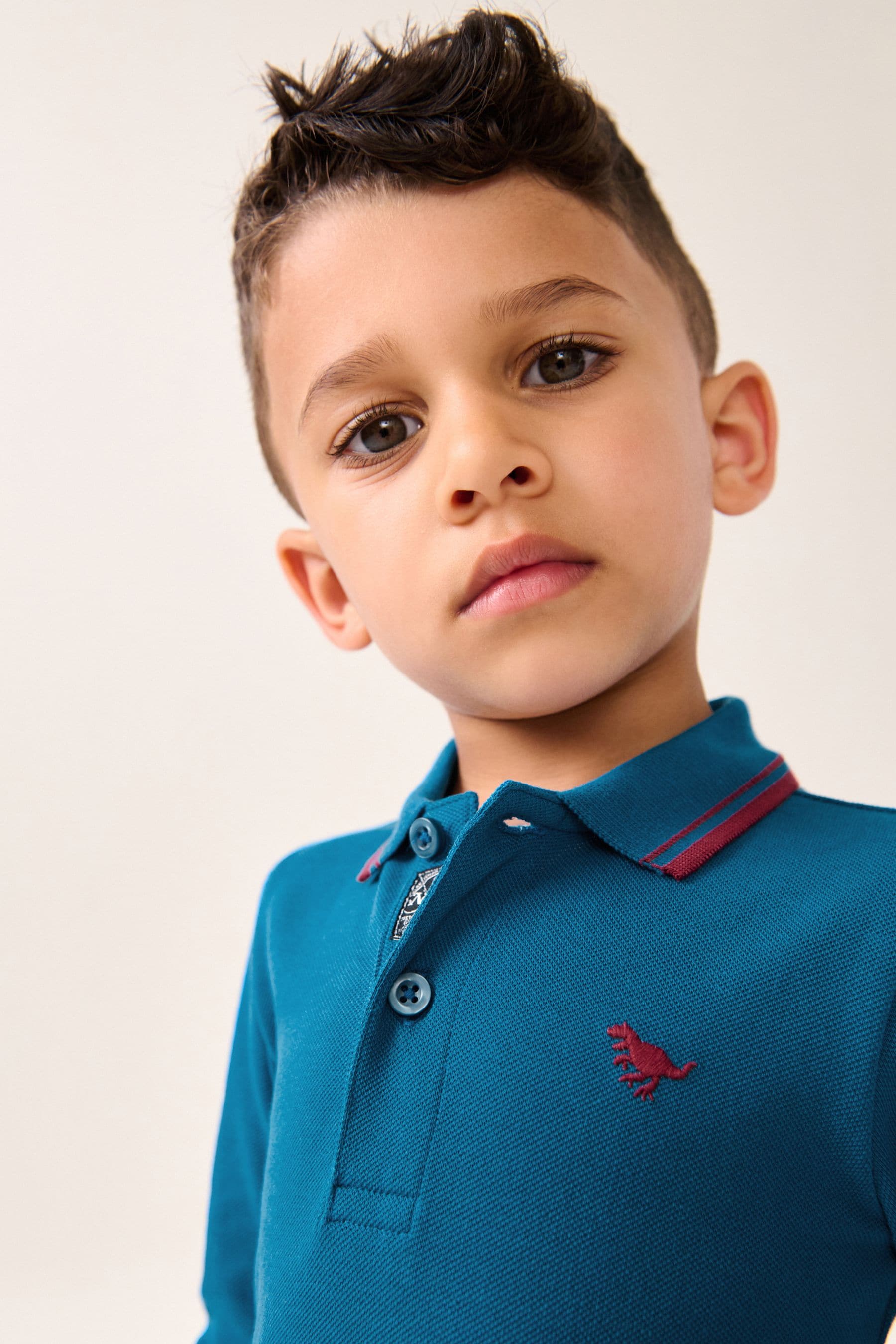 Cobalt Blue 100% Cotton Long Sleeve Polo Shirt (3mths-7yrs)