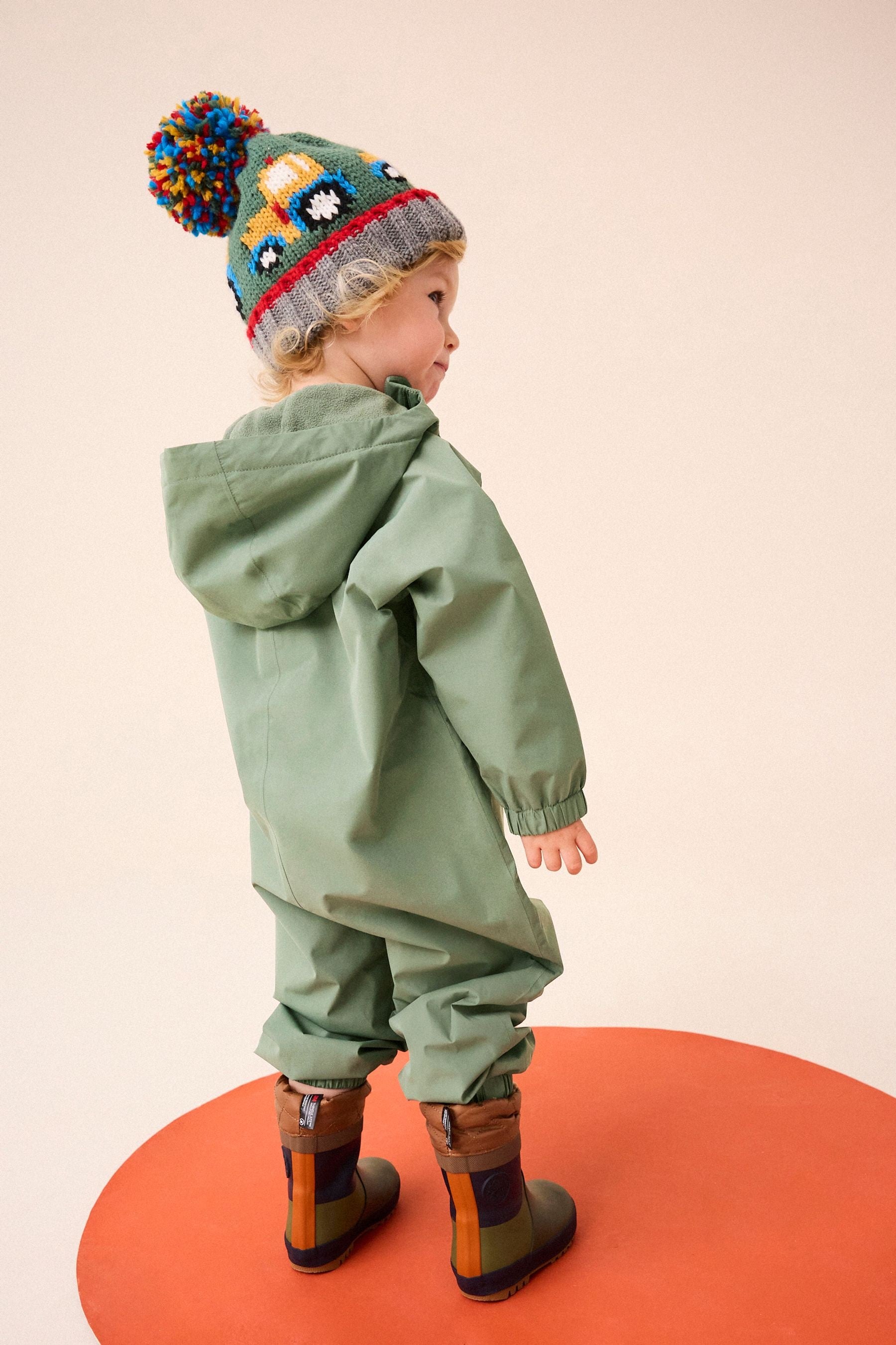 Khaki Green Waterproof Fleece Lined Puddlesuit (3mths-7yrs)