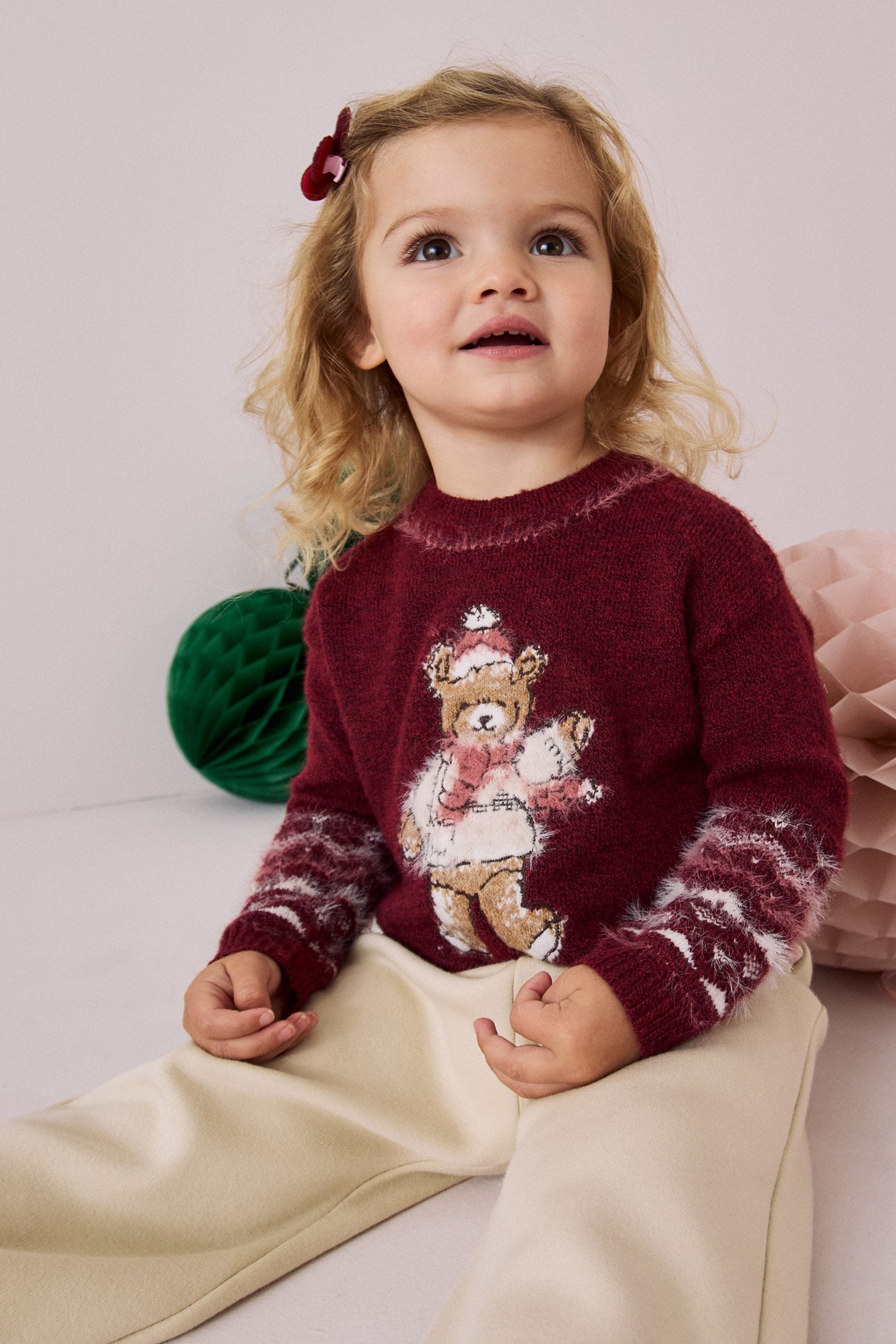 Red Christmas Bear Jumper (3mths-7yrs)