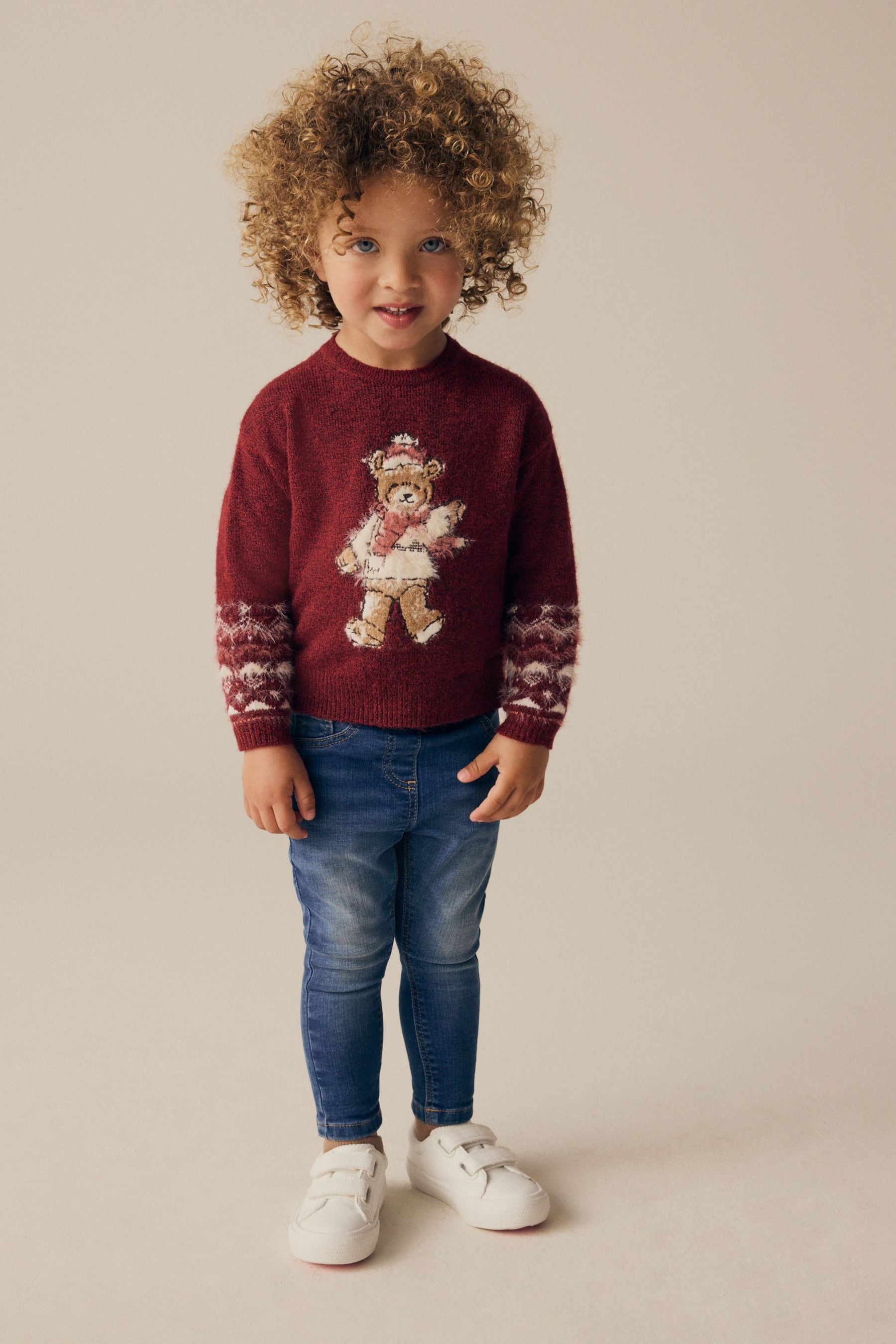 Red Christmas Bear Jumper (3mths-7yrs)