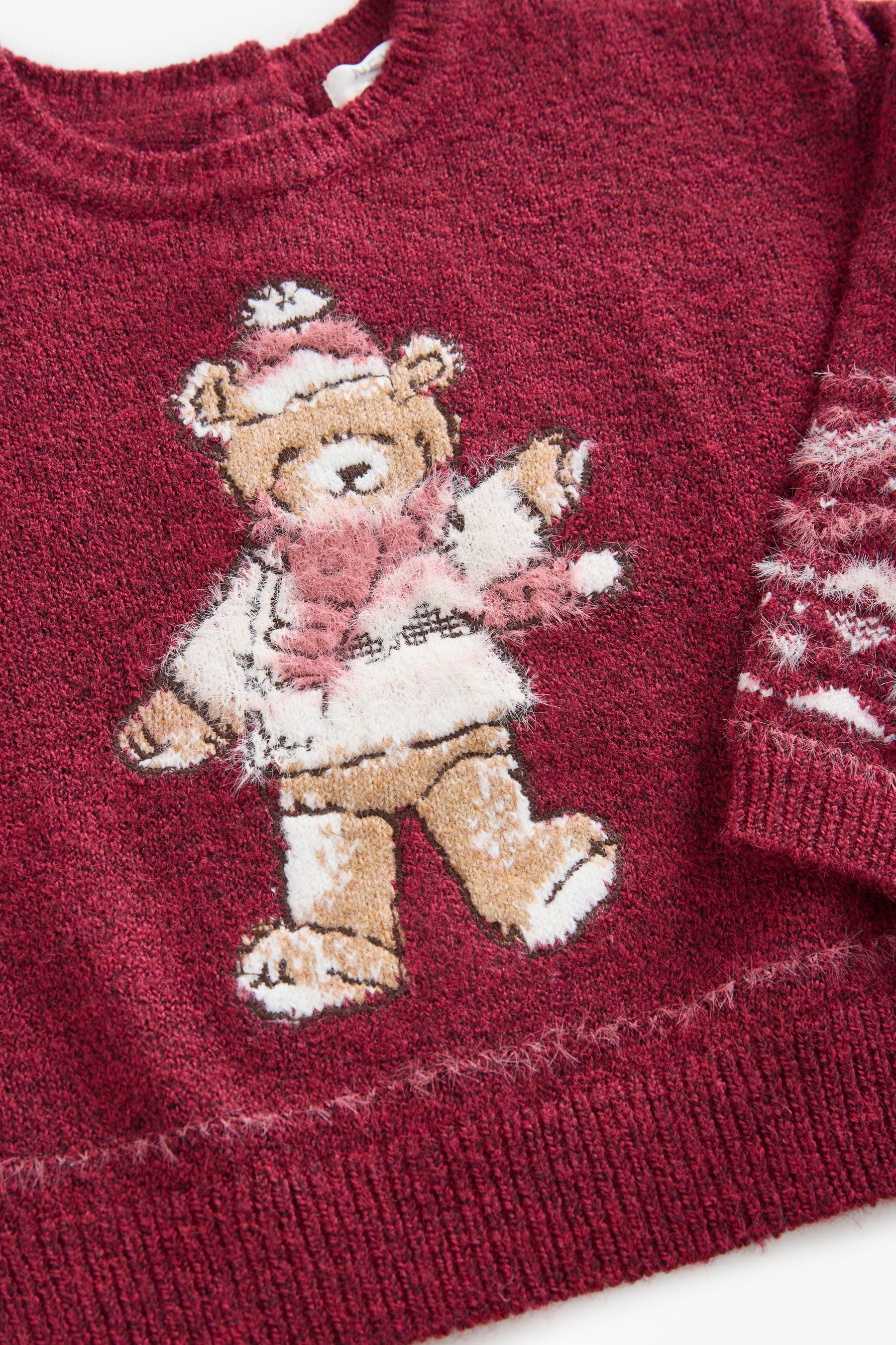 Red Christmas Bear Jumper (3mths-7yrs)