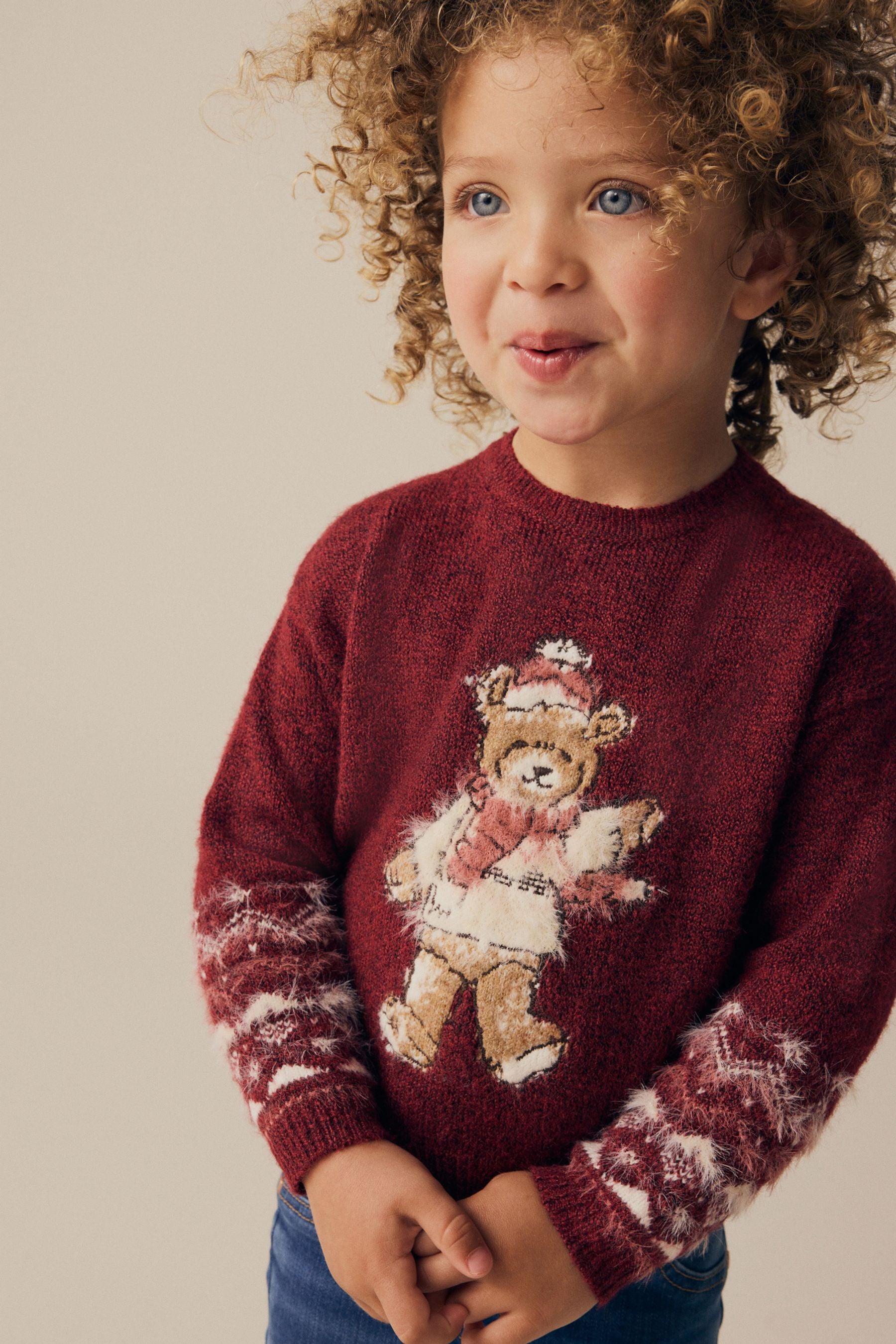 Red Christmas Bear Jumper (3mths-7yrs)