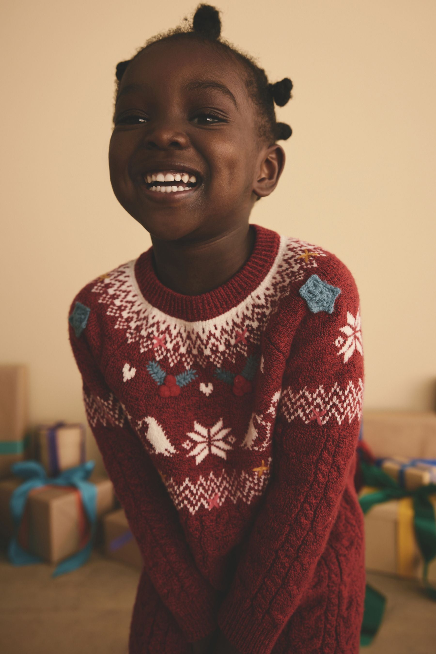 Red Fairisle Christmas Jumper Dress (3mths-7yrs)