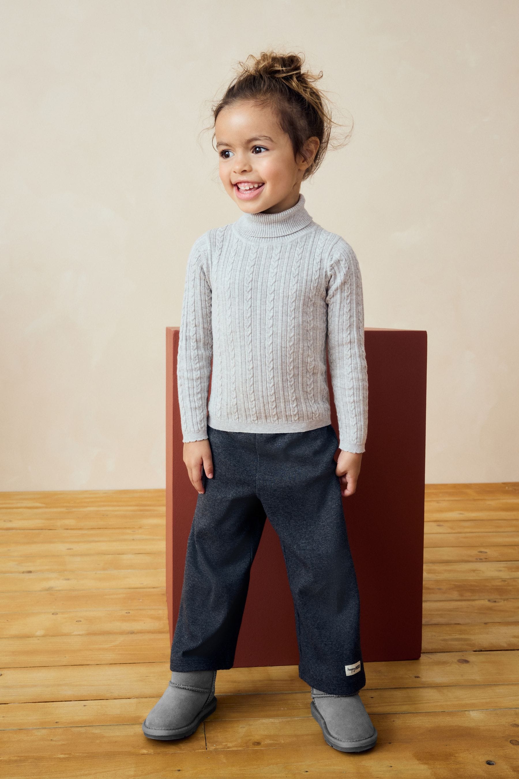 Grey Roll Neck Cardigan (3mths-10yrs)