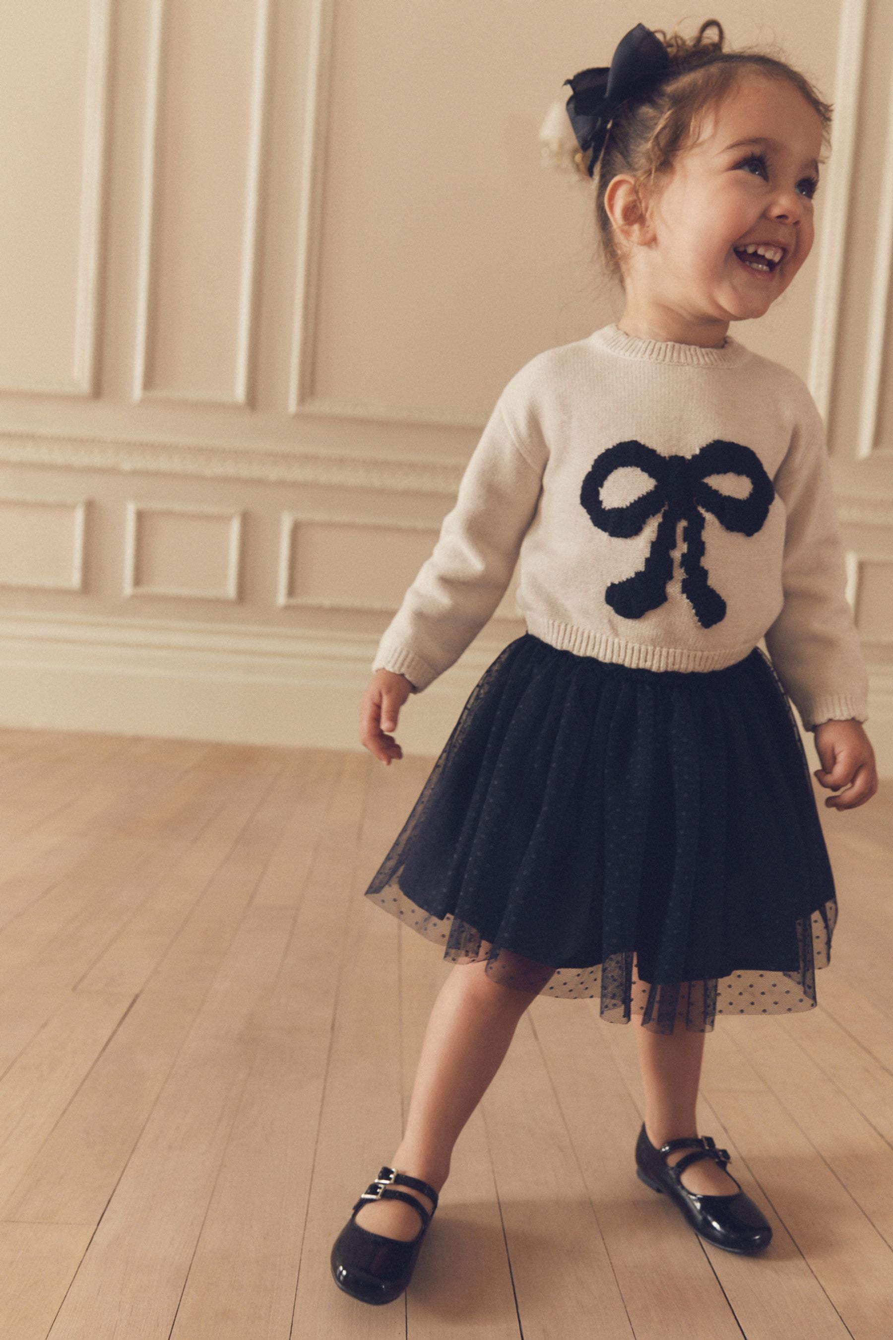 Blue Bow Jumper & Skirt Set (3mths-7yrs)