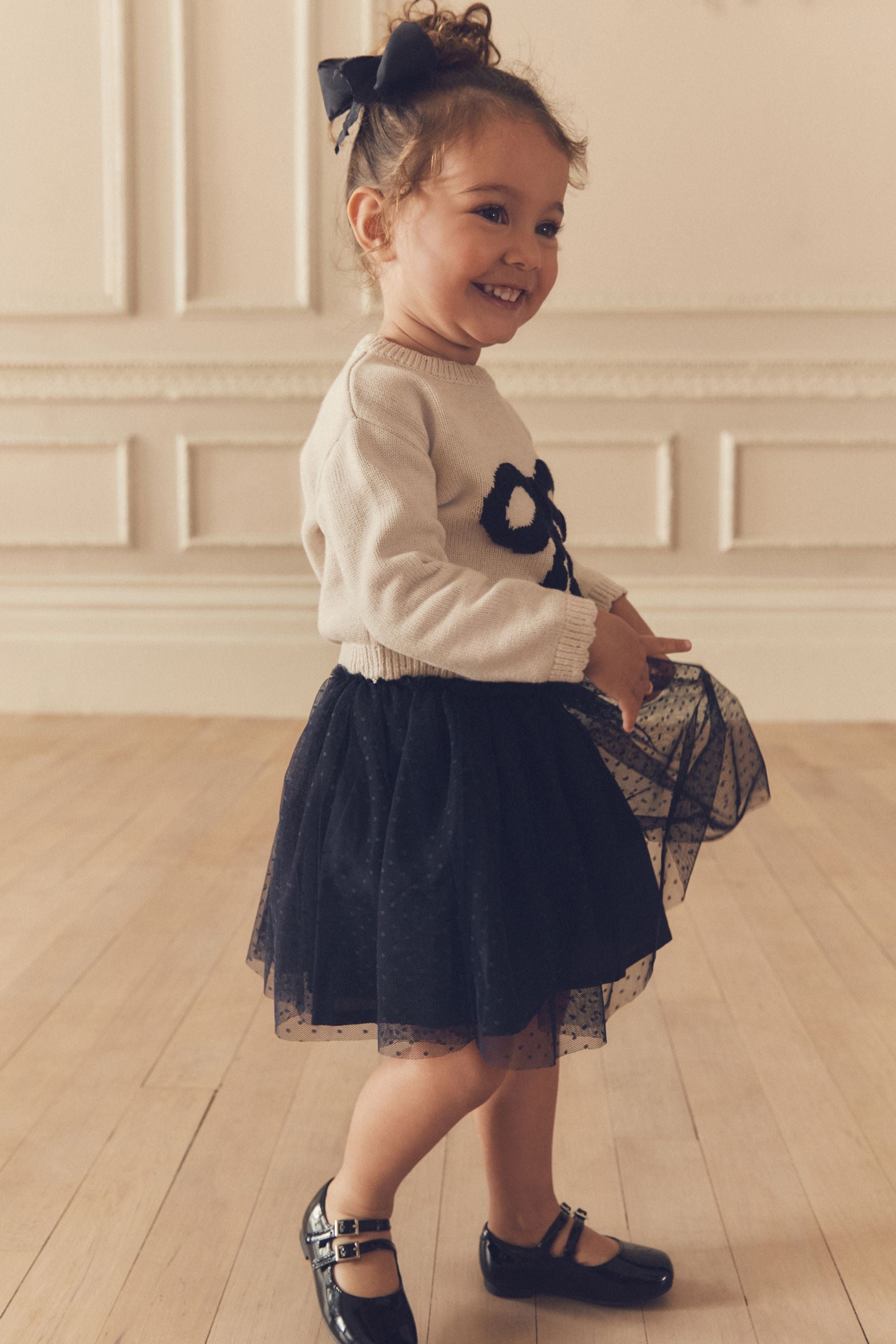 Blue Bow Jumper & Skirt Set (3mths-7yrs)