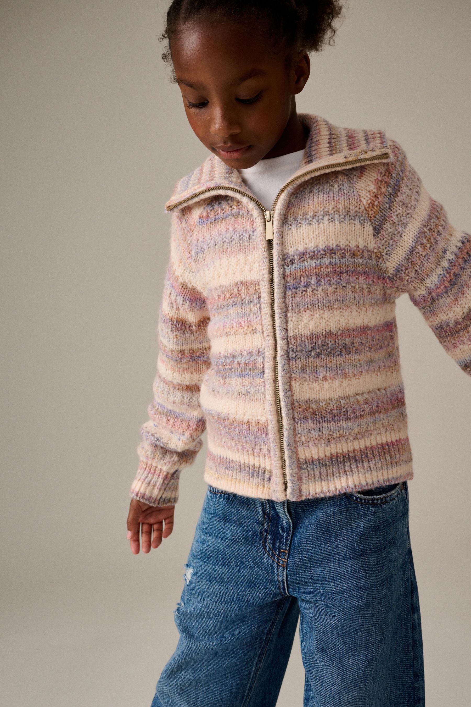 Pink Zip Through Cardigan (3-16yrs)