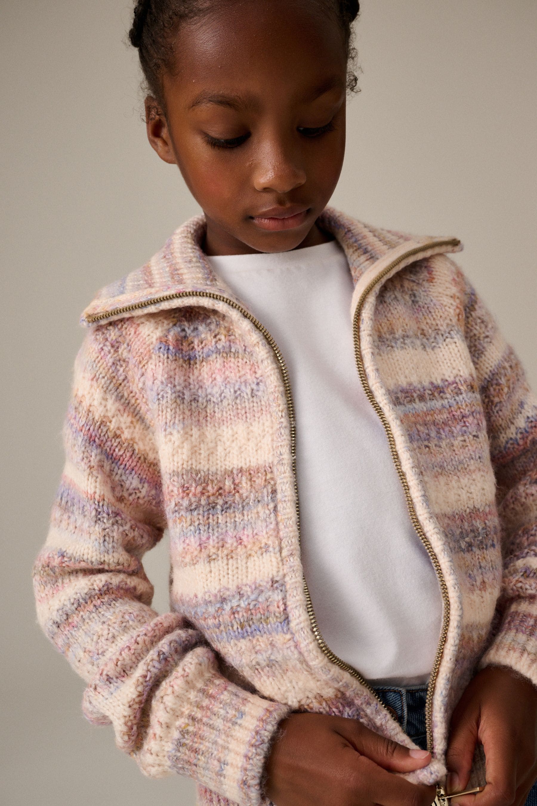 Pink Zip Through Cardigan (3-16yrs)