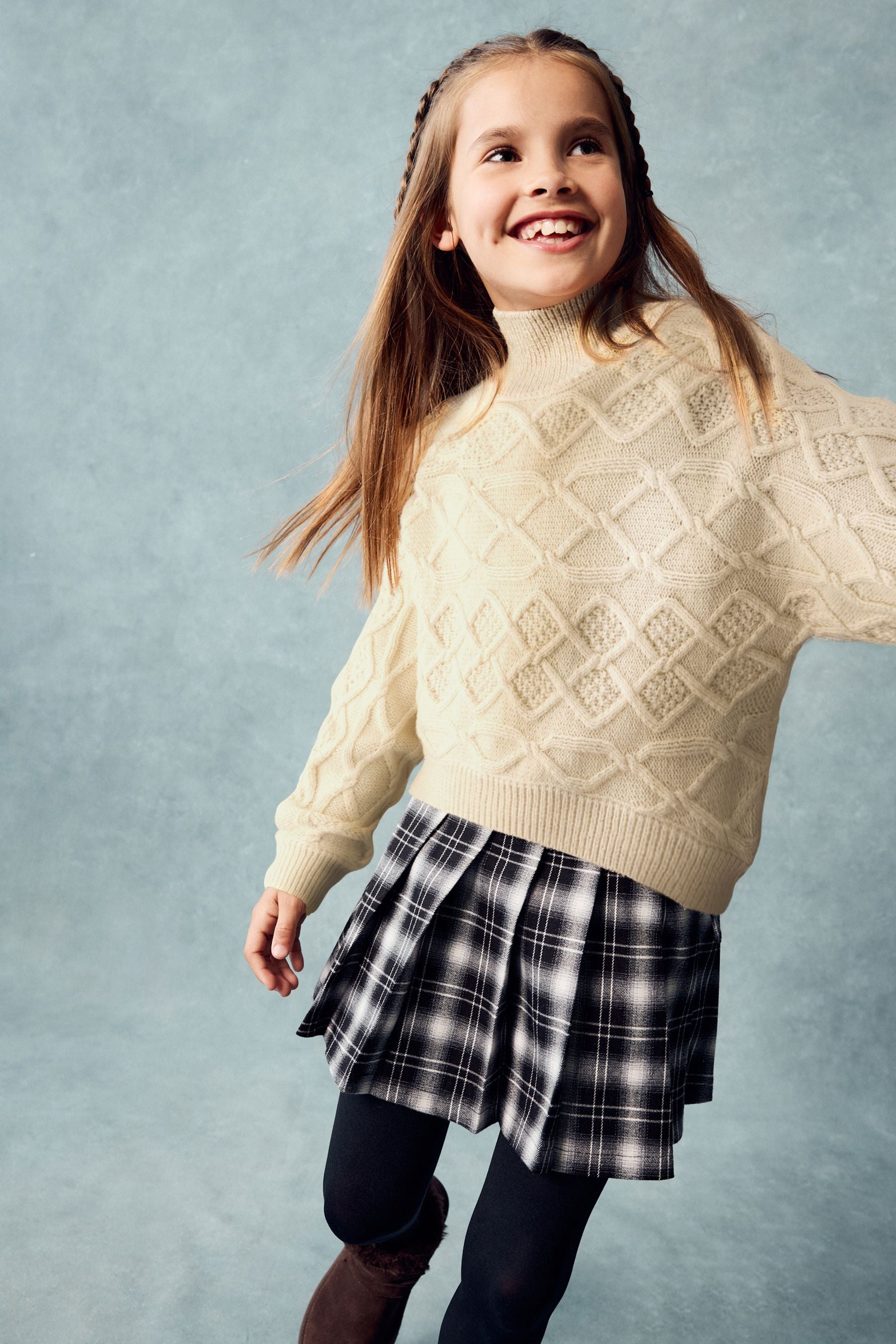 Ecru Cable Boxy Jumper (3-16yrs)