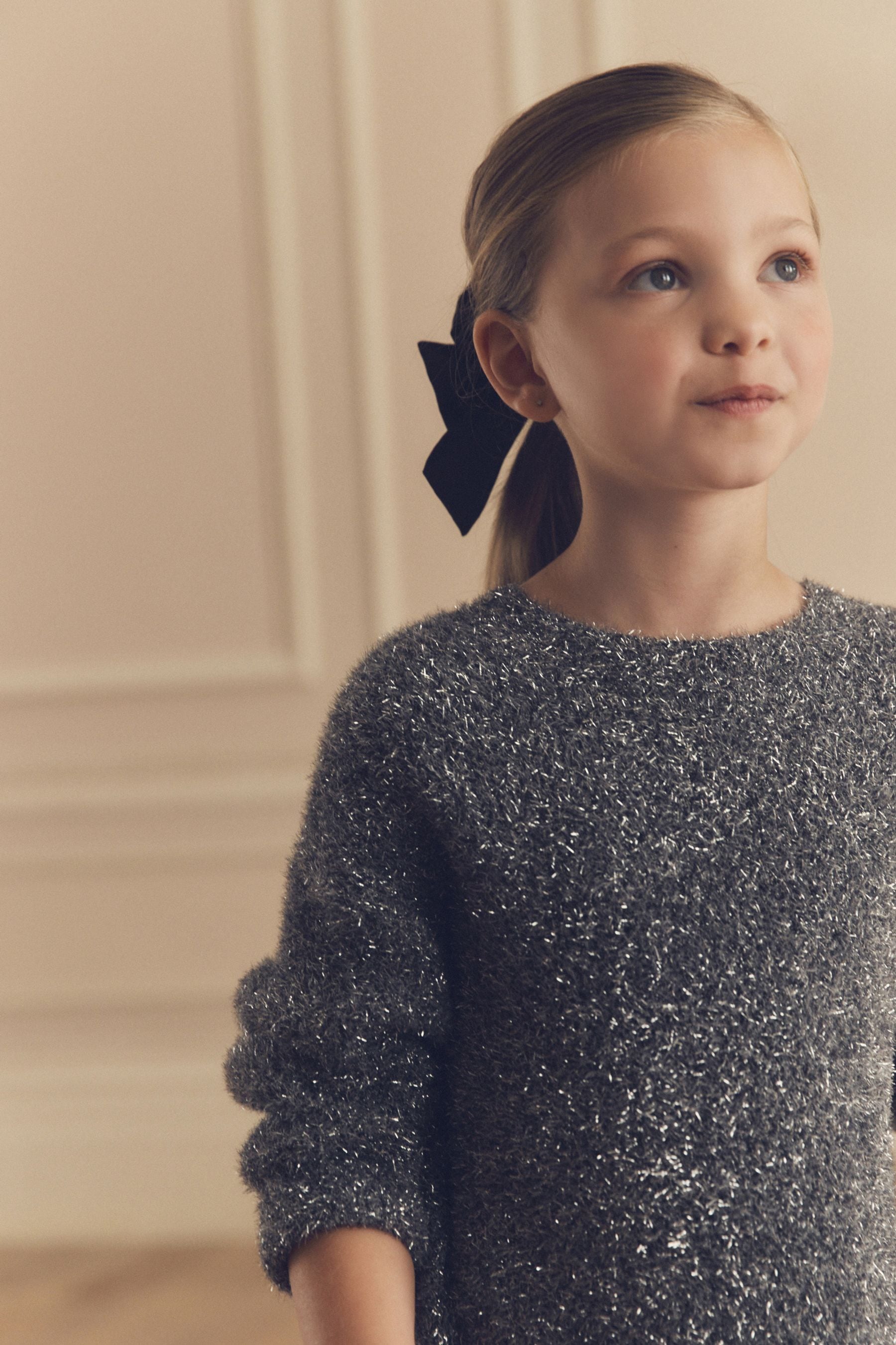 Charcoal Grey Sparkle Jumper Dress (3-16yrs)