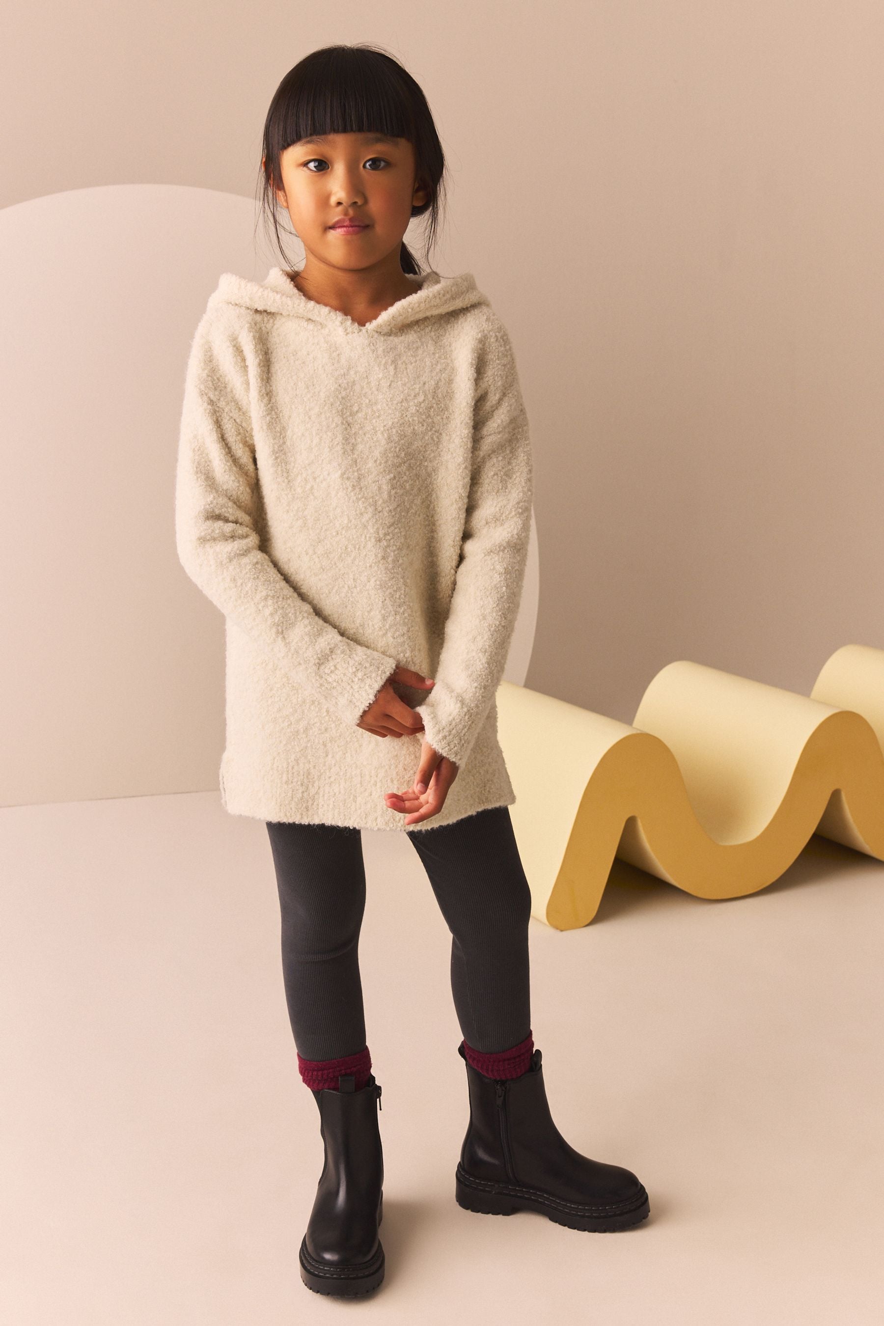 Ecru Hooded Jumper Dress (3-16yrs)