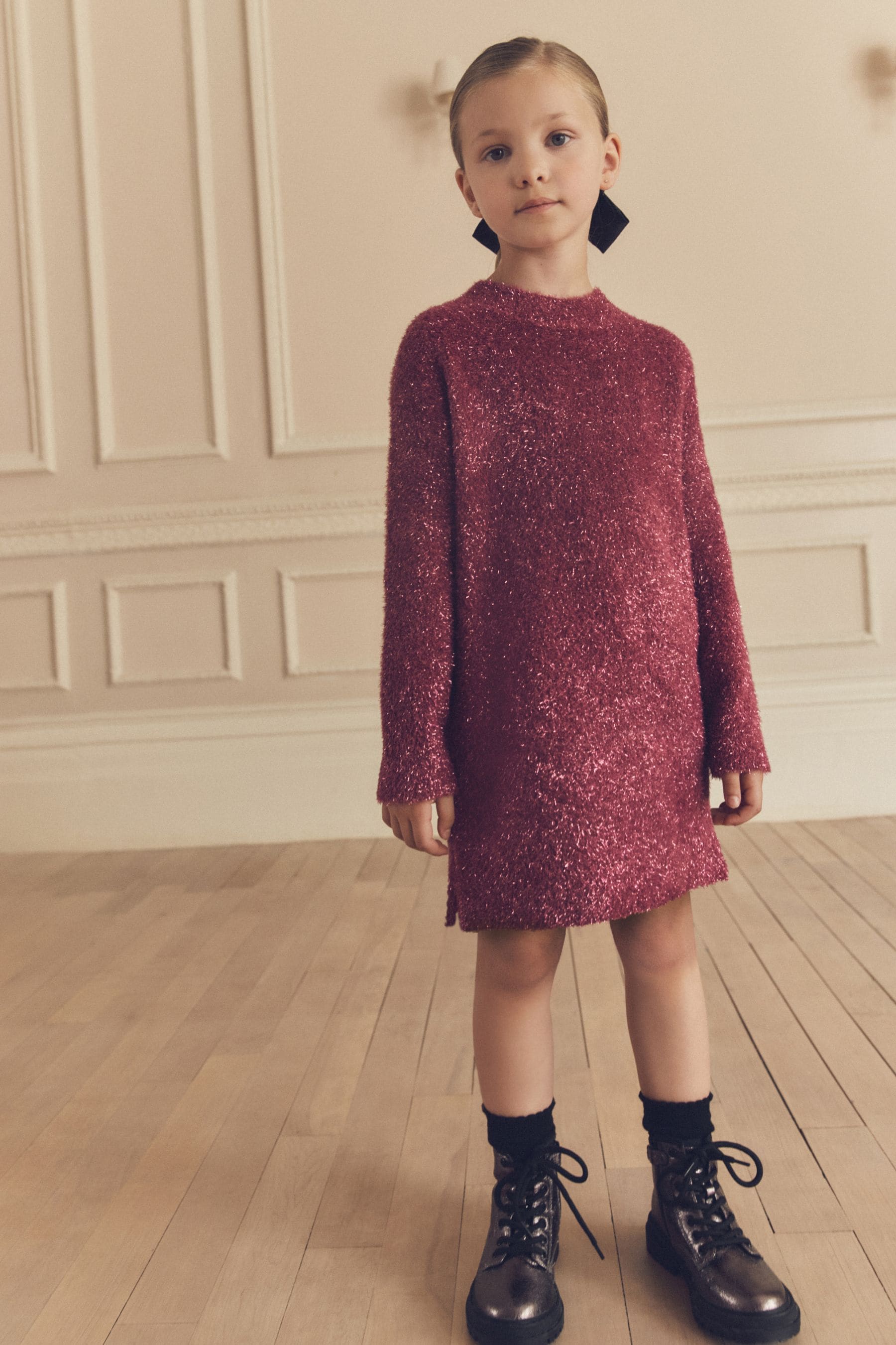 Berry Pink Sparkle Jumper Dress (3-16yrs)