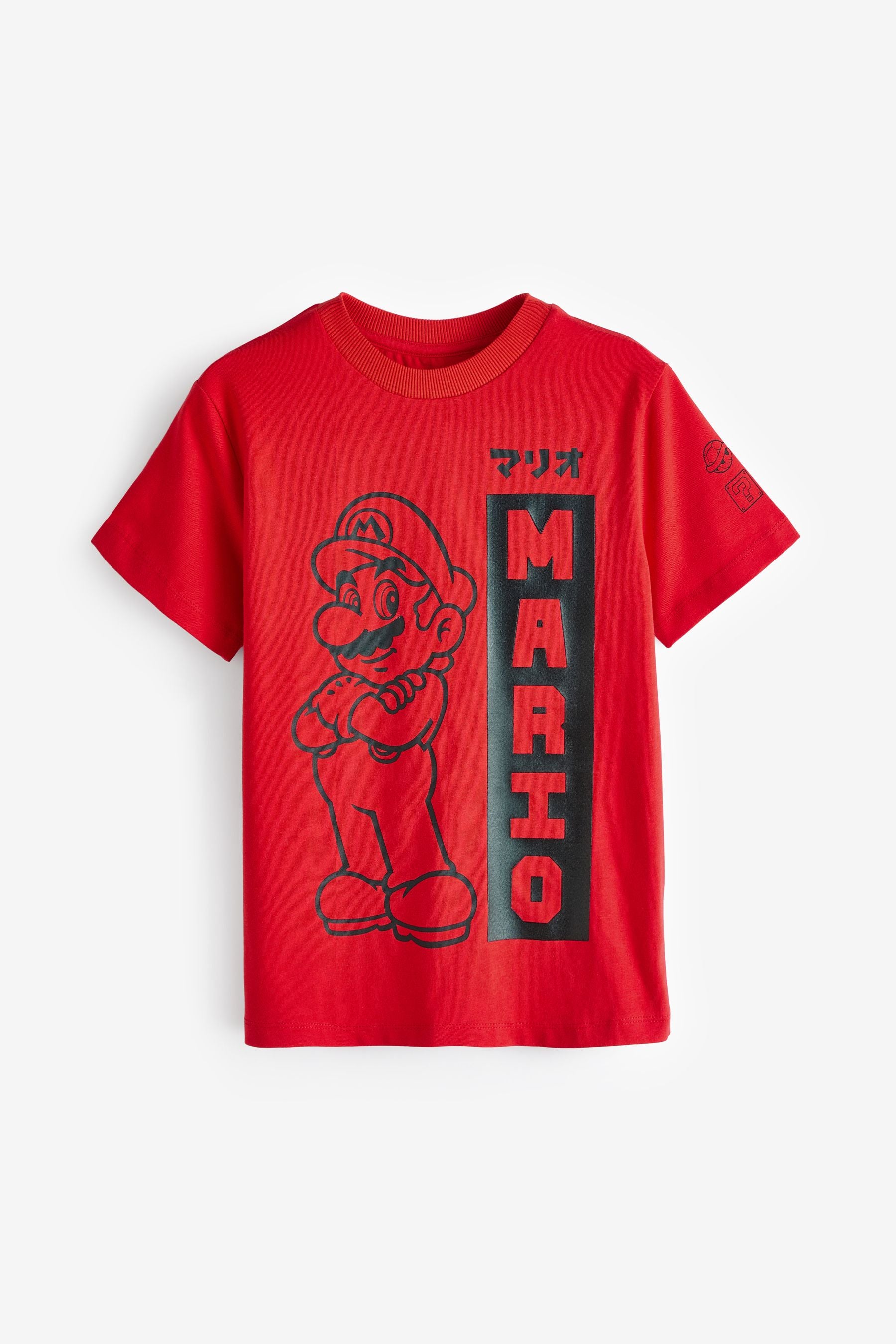 Red/Black Japan Mario Mario Gaming 100% Cotton T-Shirt (3-16yrs)