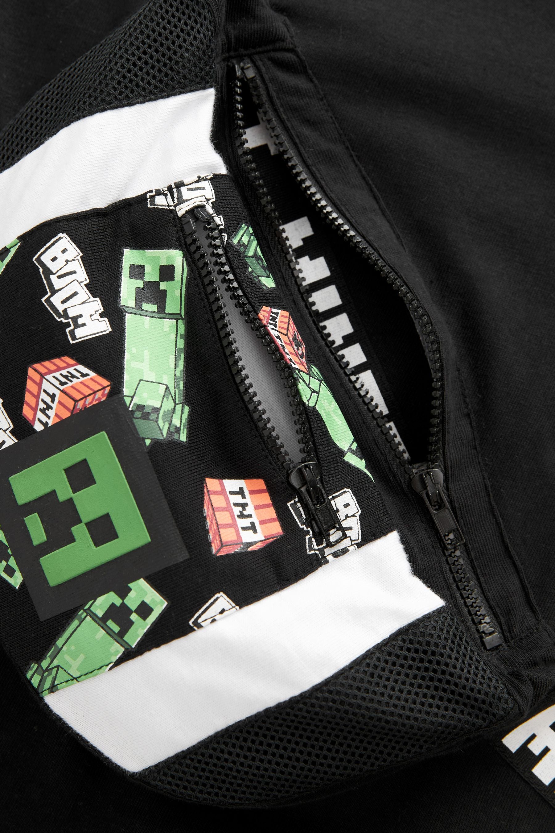 Black Licensed Minecraft Bag T-Shirt (3-16yrs)