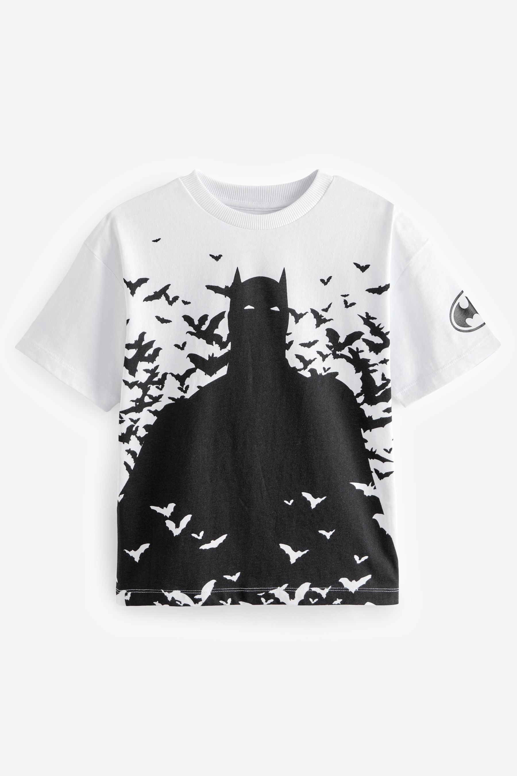 White 100% Cotton Licensed Batman T-Shirt (3-15yrs)