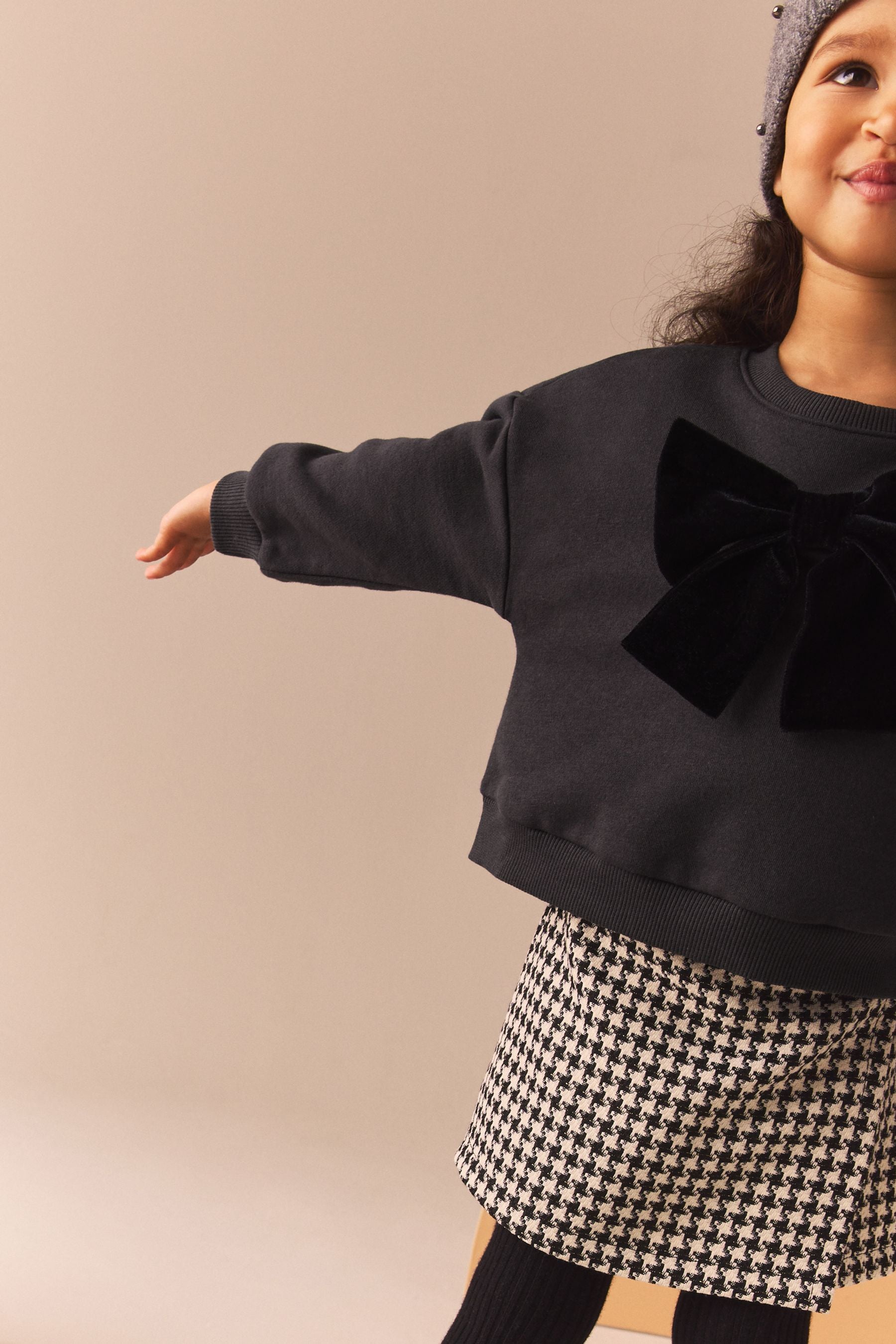 Black Bow Sweatshirt & Skort Set (3mths-7yrs)