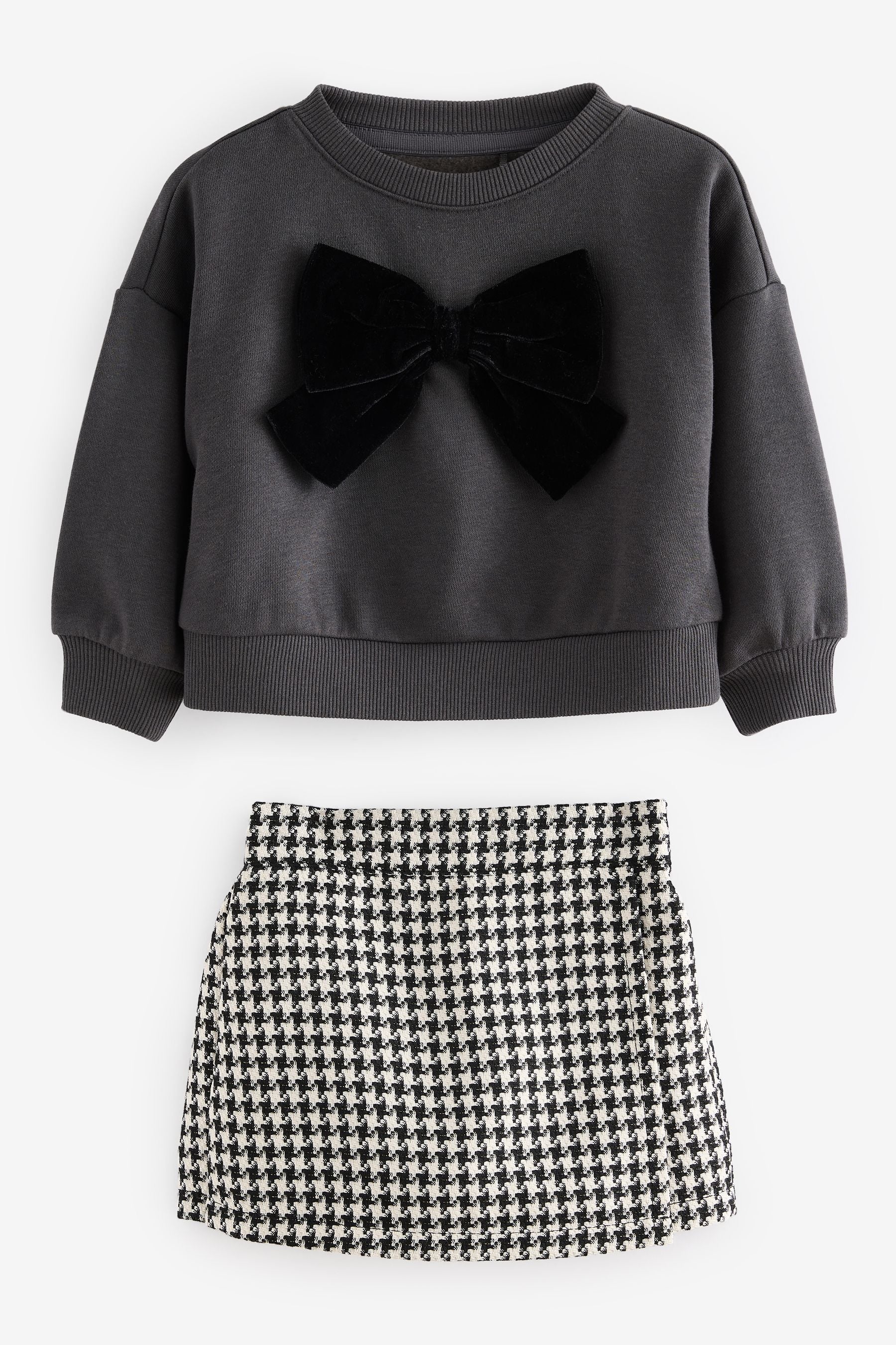 Black Bow Sweatshirt & Skort Set (3mths-7yrs)