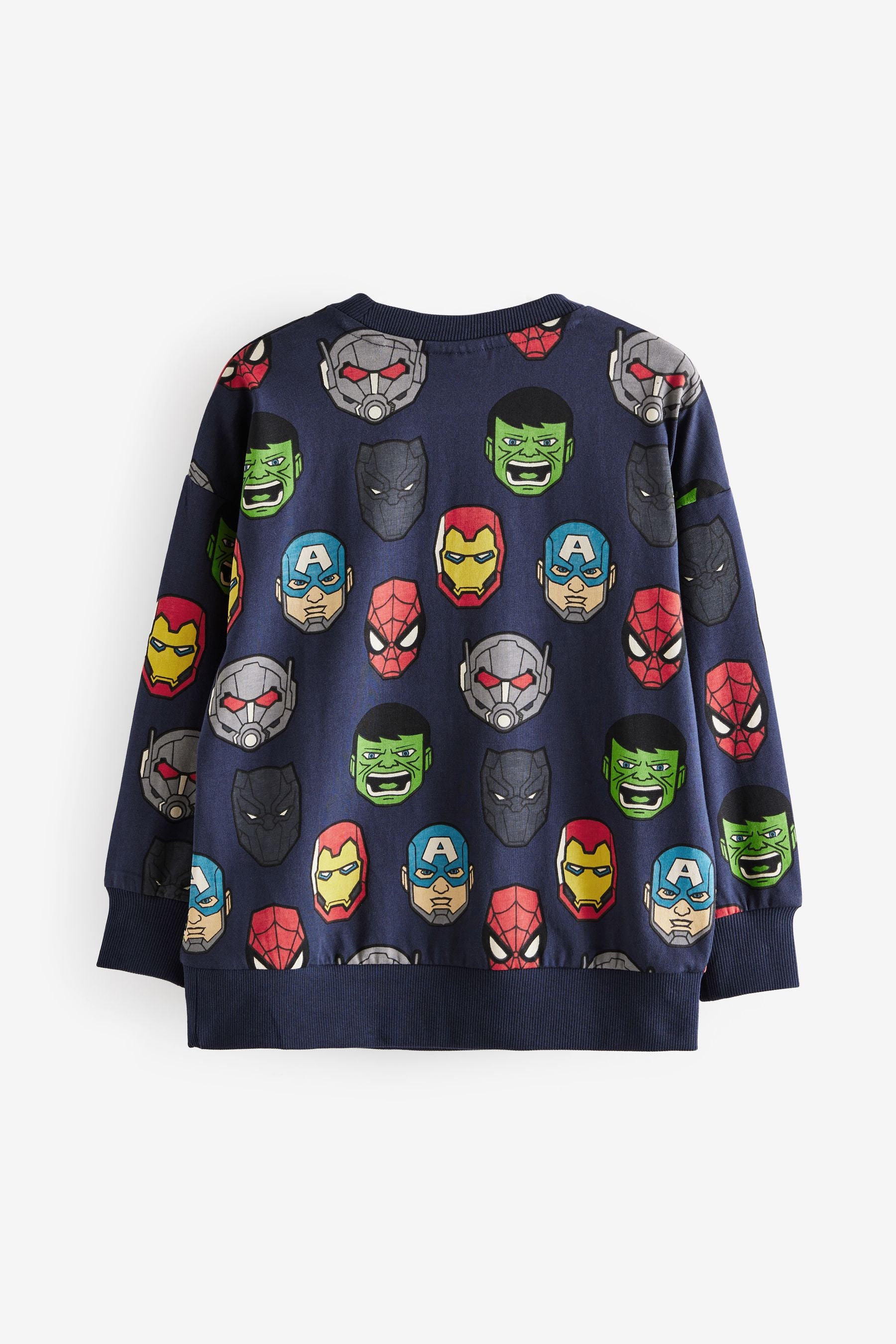 Navy Blue 100% Cotton License Marvel Flip Sequin Long Sleeve T-Shirt (3-16yrs)