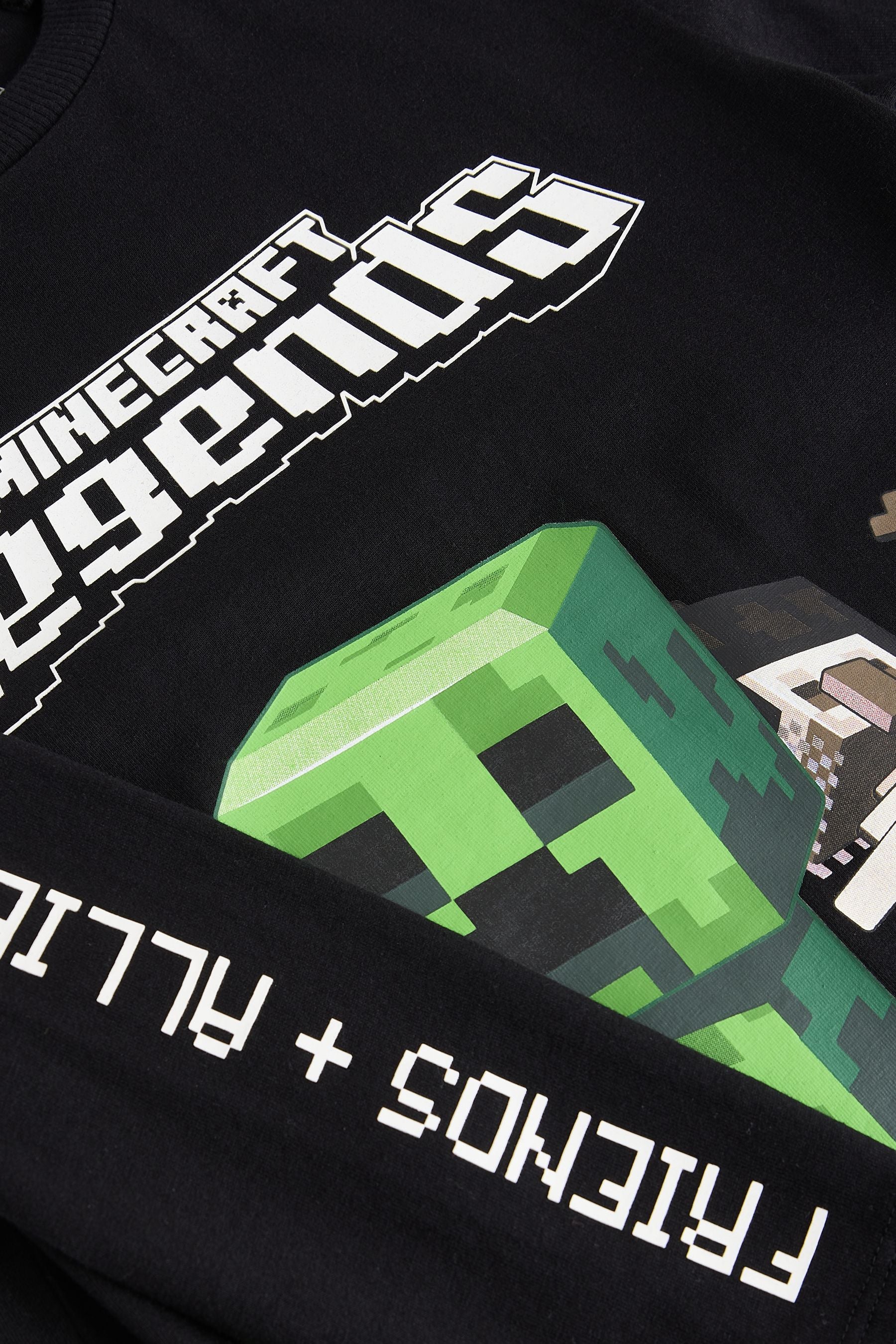 Black Minecraft 100% Cotton T-Shirt (3-16yrs)