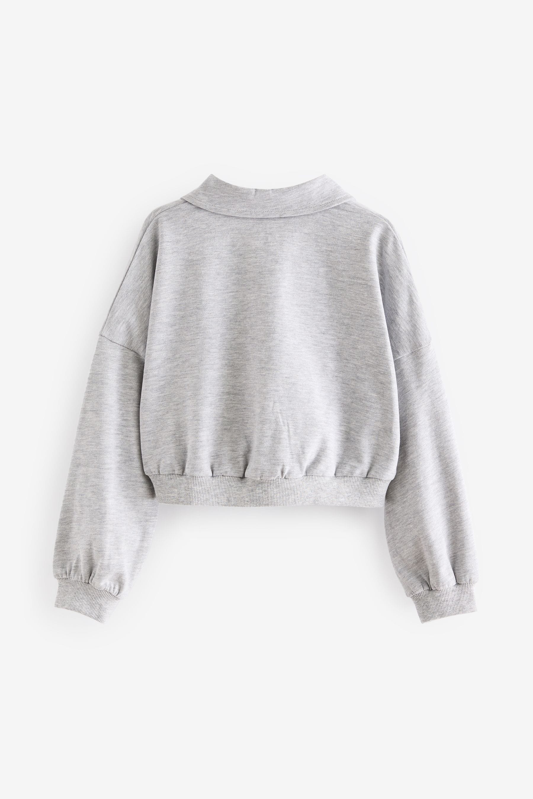 Grey 100% Cotton Collared Boxy Sweatshirt (3-16yrs)