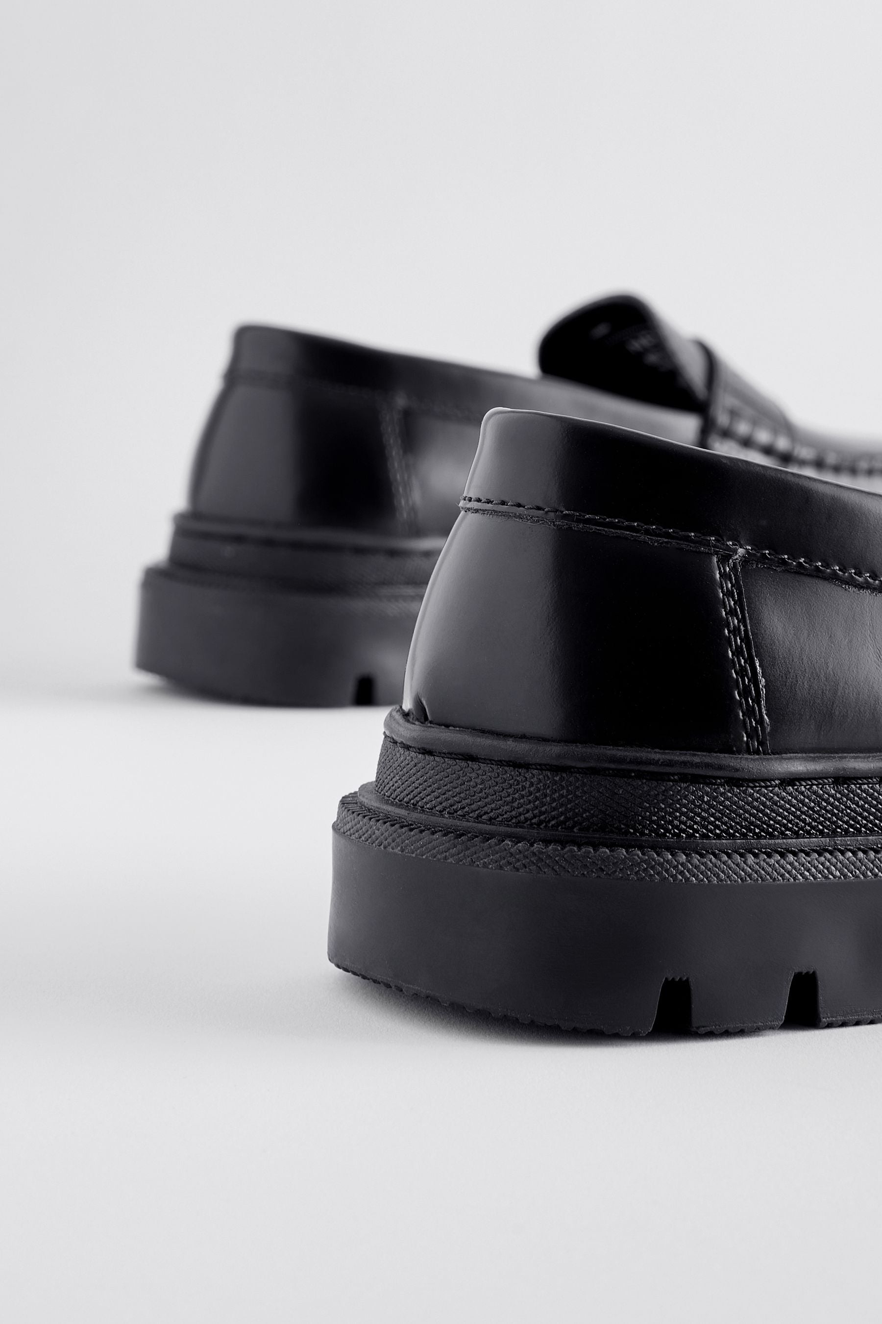 Black School Leather Loafers