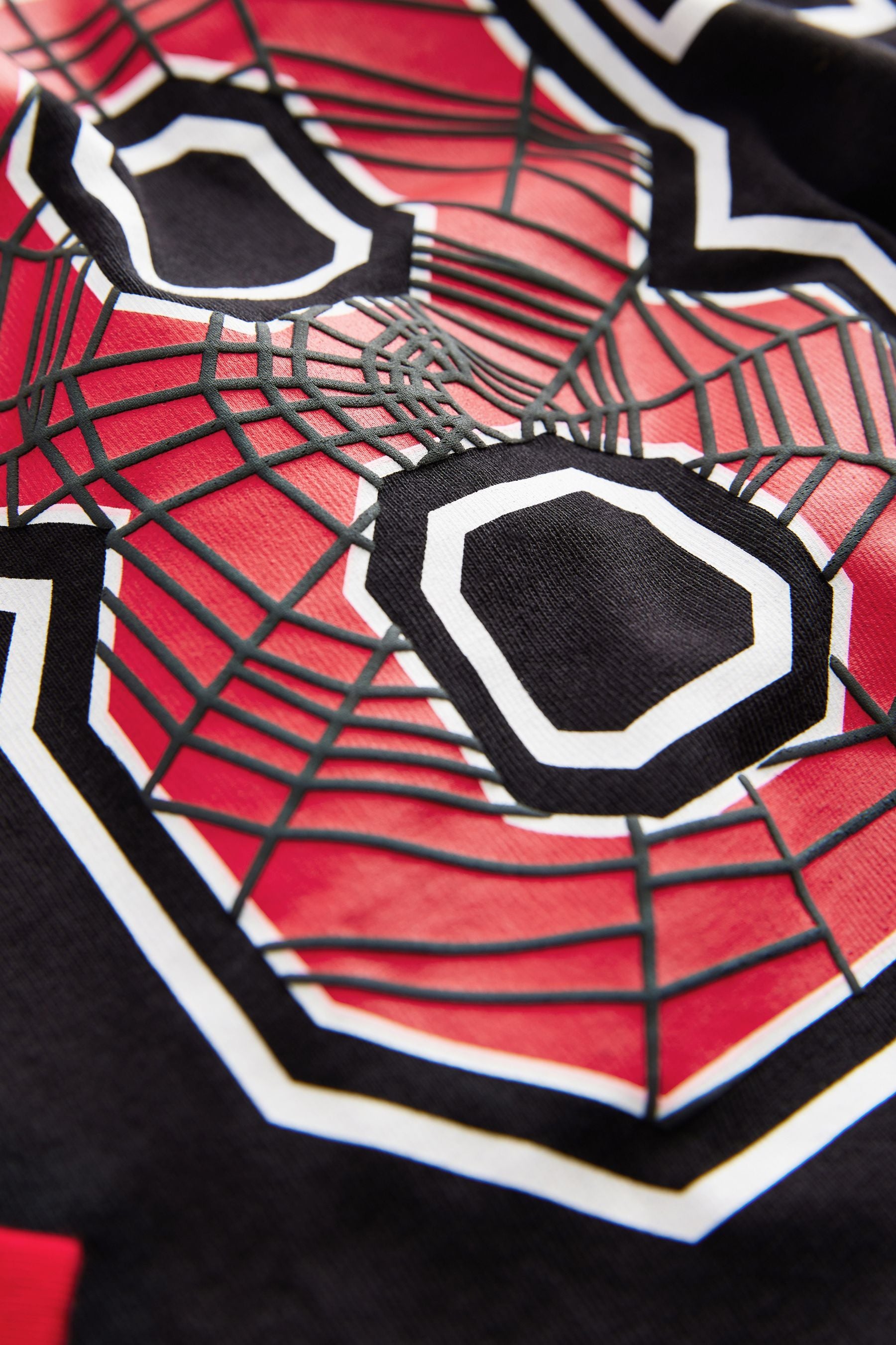 Black/Red Licensed Marvel Spiderman Skate Sleeve 100% Cotton T-Shirt (3-14yrs)