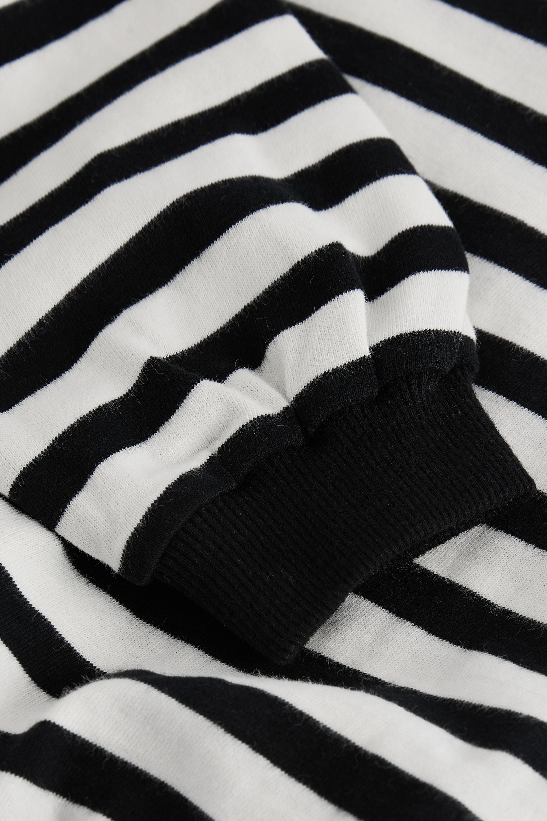 Black/White Stripe Print 100% Cotton Boxy Long Sleeve Sweatshirt (3-16yrs)