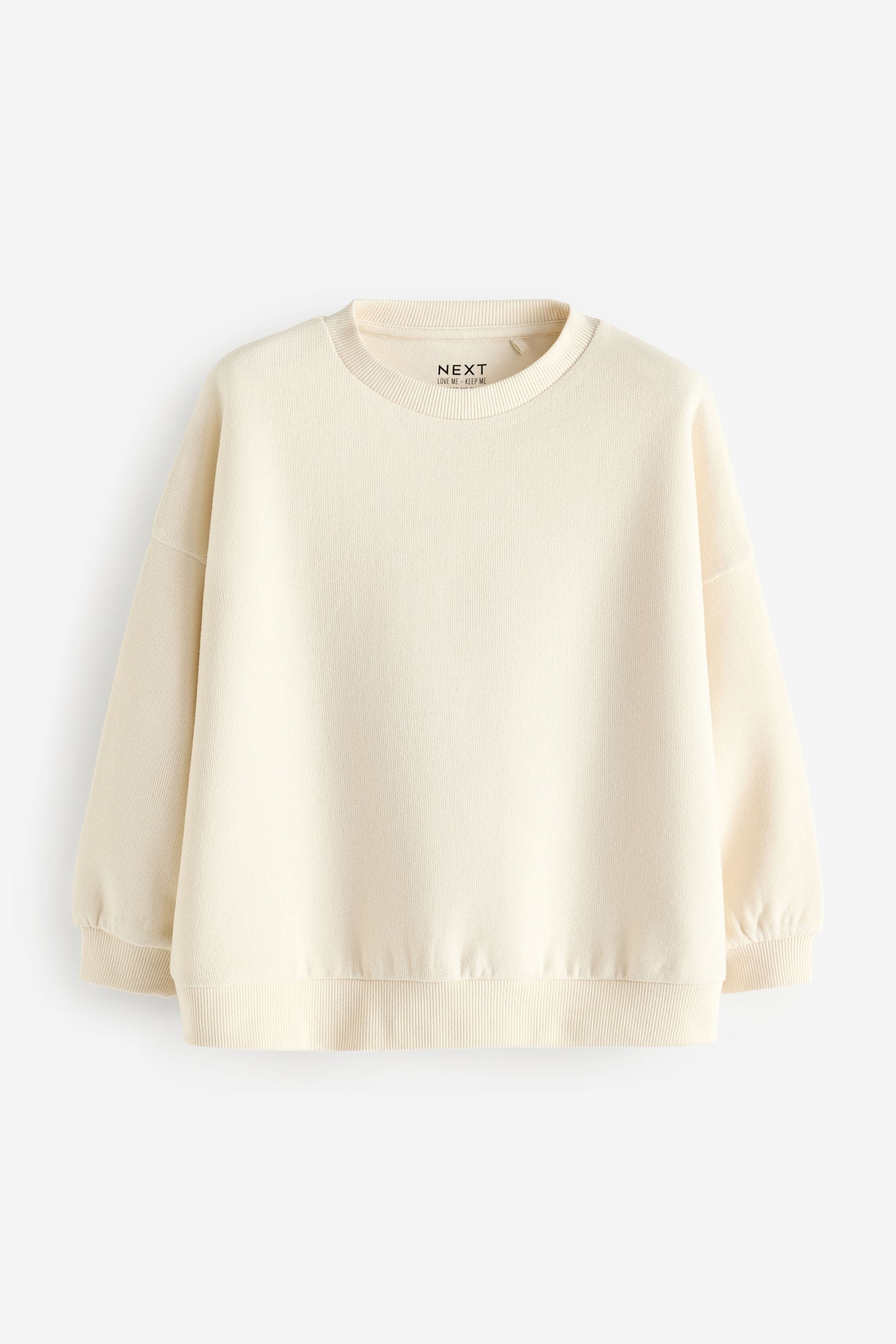 Ecru White Oversized Cosy Rib Sweatshirt (3-16yrs)