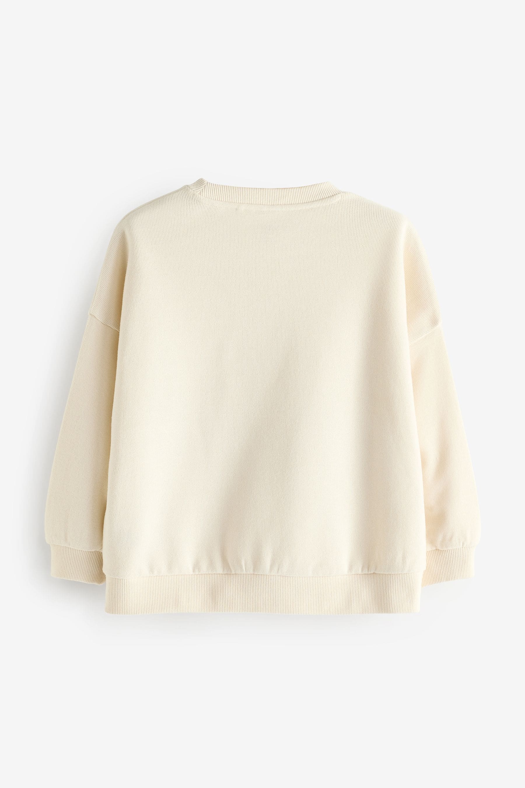 Ecru White Oversized Cosy Rib Sweatshirt (3-16yrs)