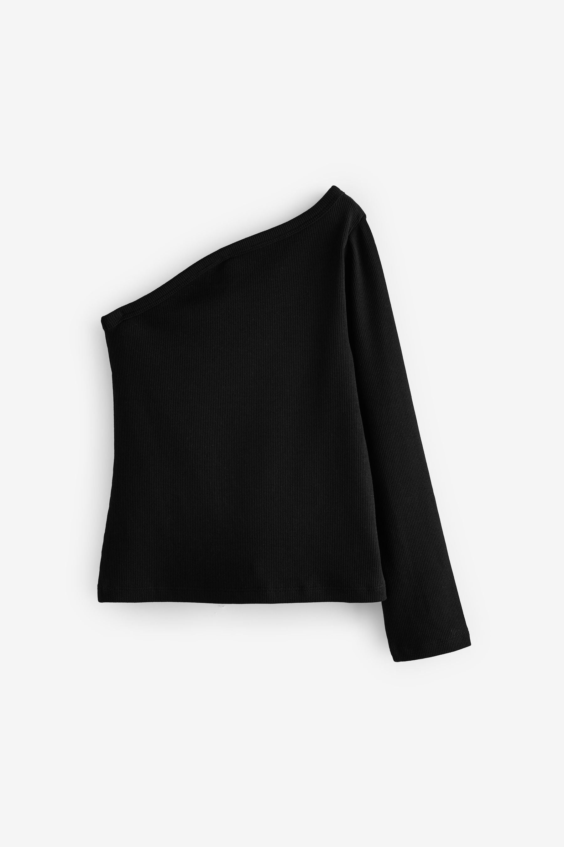 Black Long Sleeve One Shoulder Top (3-16yrs)