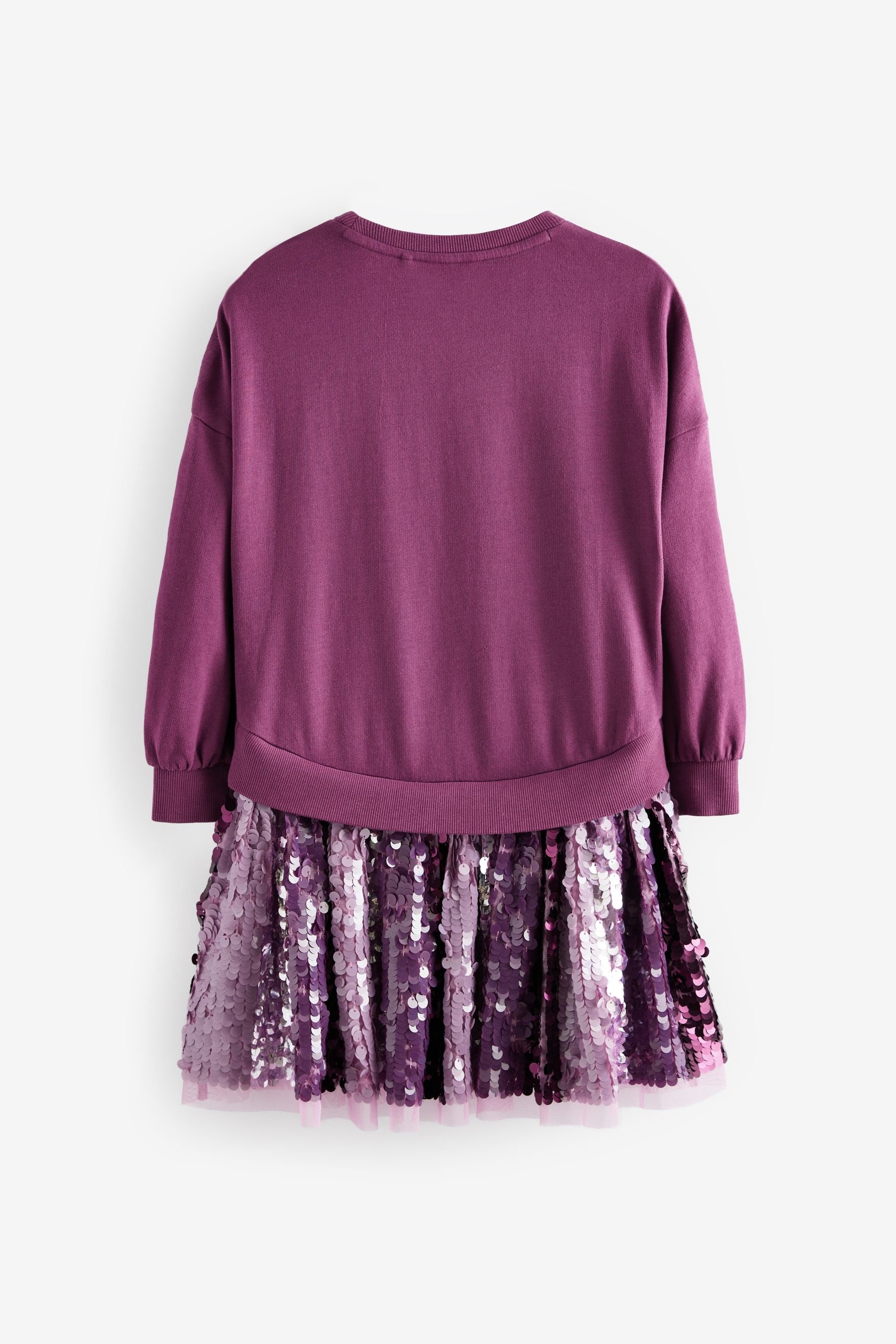 Purple Sequin Sweat Dress (3-12yrs)