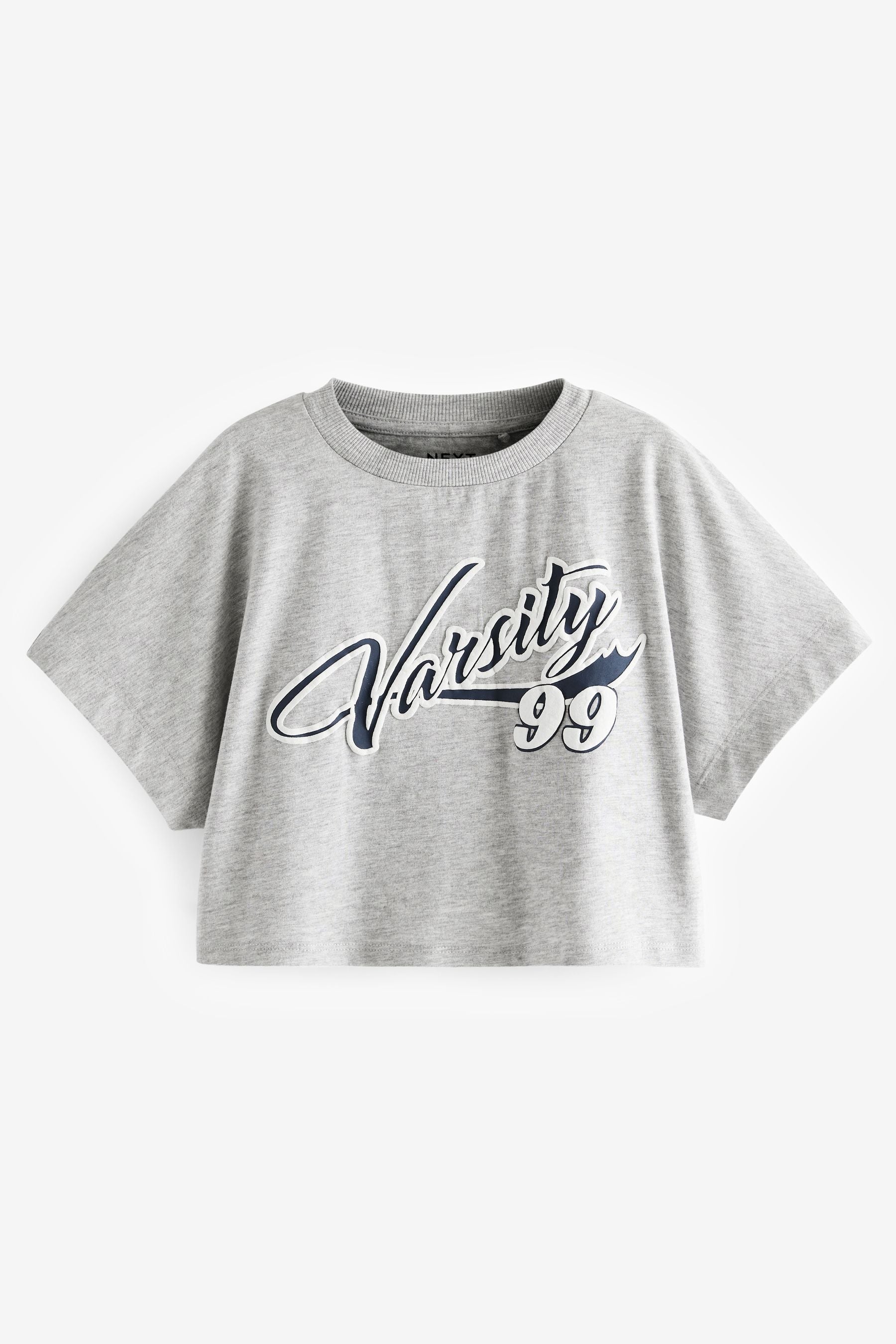 Blue/Grey Varsity Boxy 100% Cotton T-Shirts 3 Pack (3-16yrs)