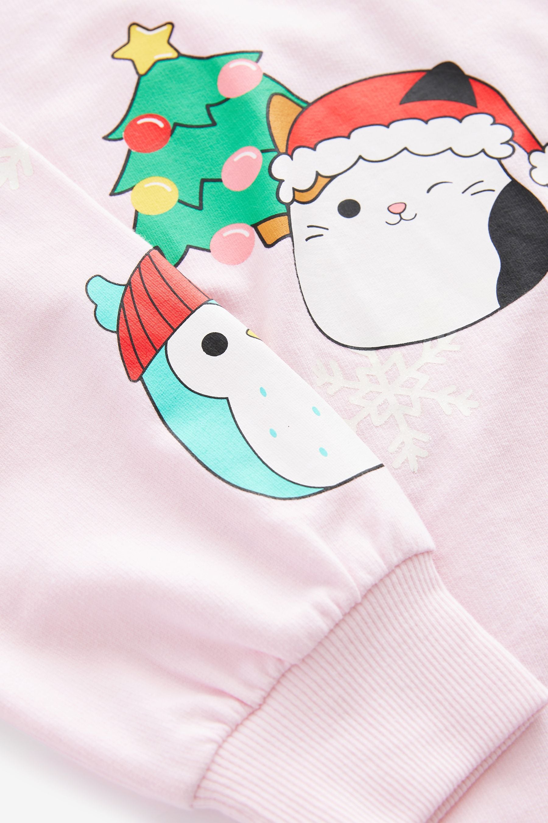 Pink Squishmallows Christmas License 100% Cotton Sweatshirt (3-16yrs)