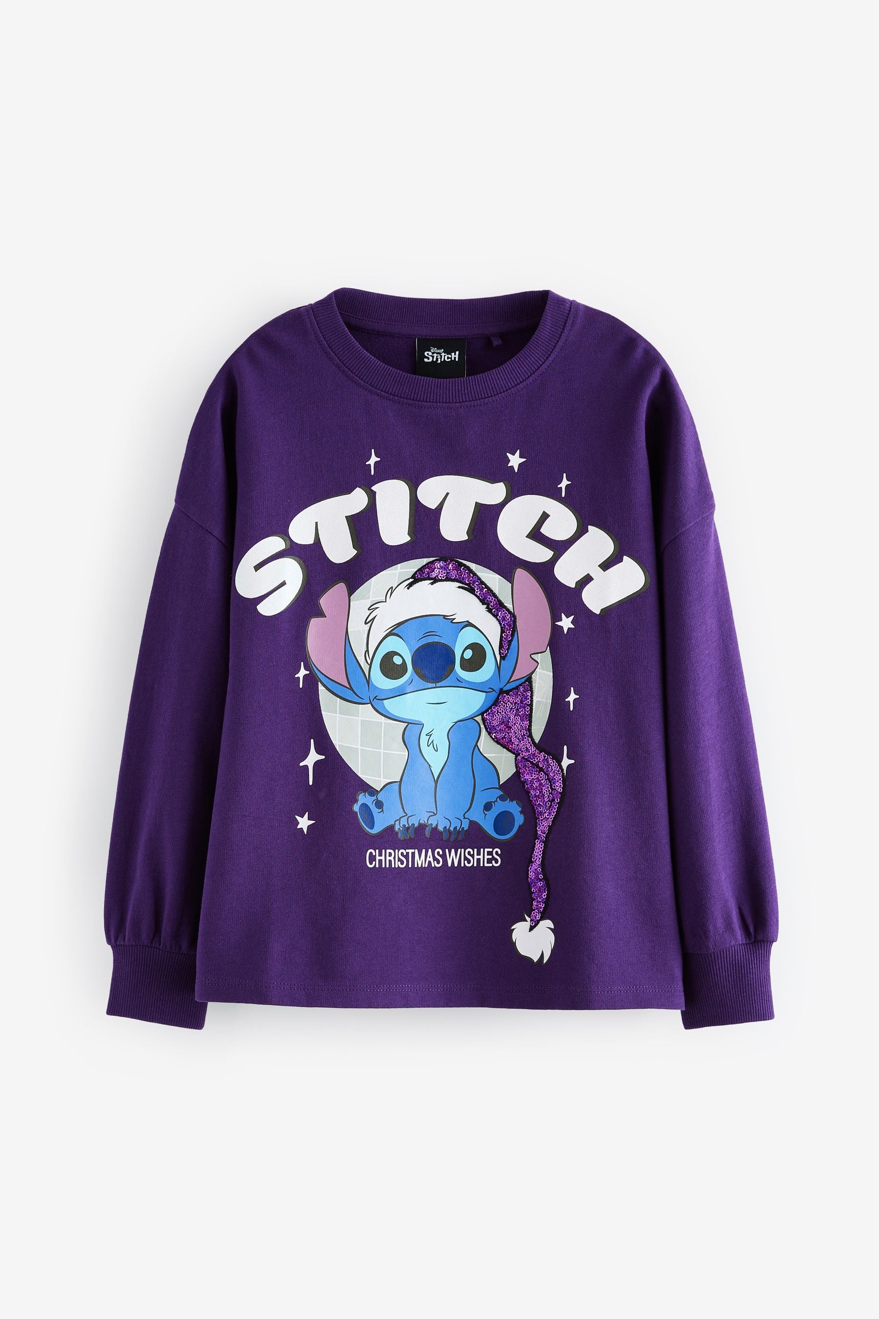 Lilo & Stitch Purple Christmas License 100% Cotton Sweatshirt (3-16yrs)