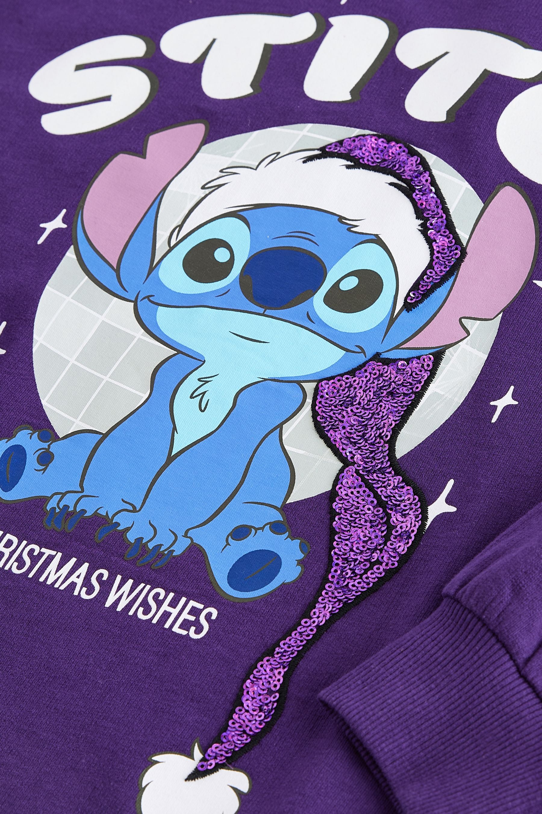 Lilo & Stitch Purple Christmas License 100% Cotton Sweatshirt (3-16yrs)