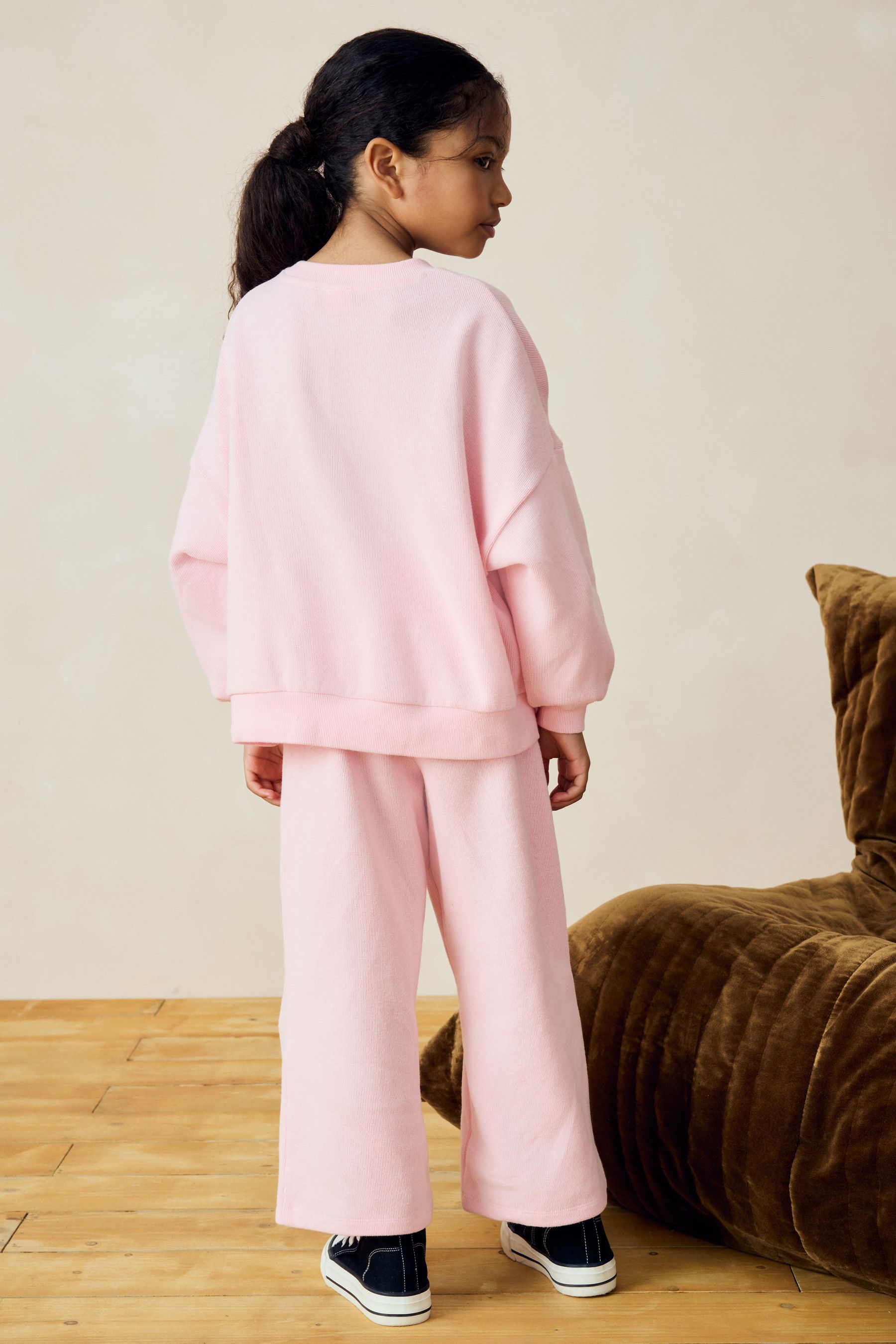 Pink Cosy Oversized Sweat Top and Wide Leg Set (3-16yrs)