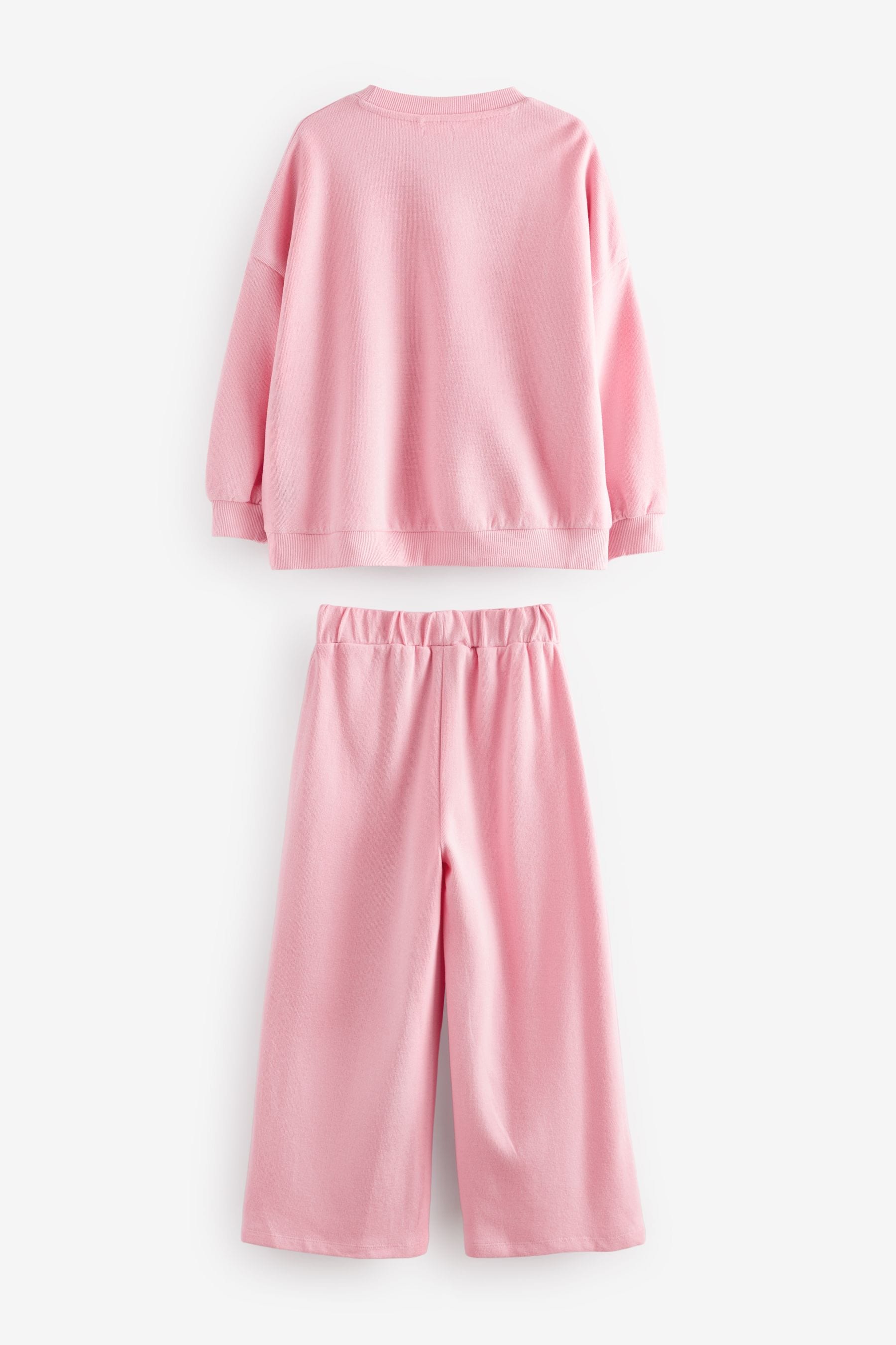 Pink Oversized Cosy Sweatshirt and Wide Leg Set (3-16yrs)