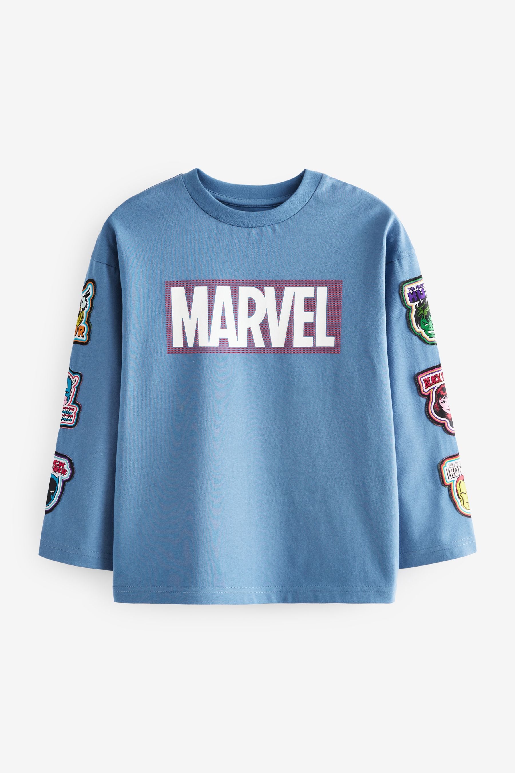 Mid Blue Marvel Avengers Licensed Long Sleeve T-Shirt (3-16yrs)