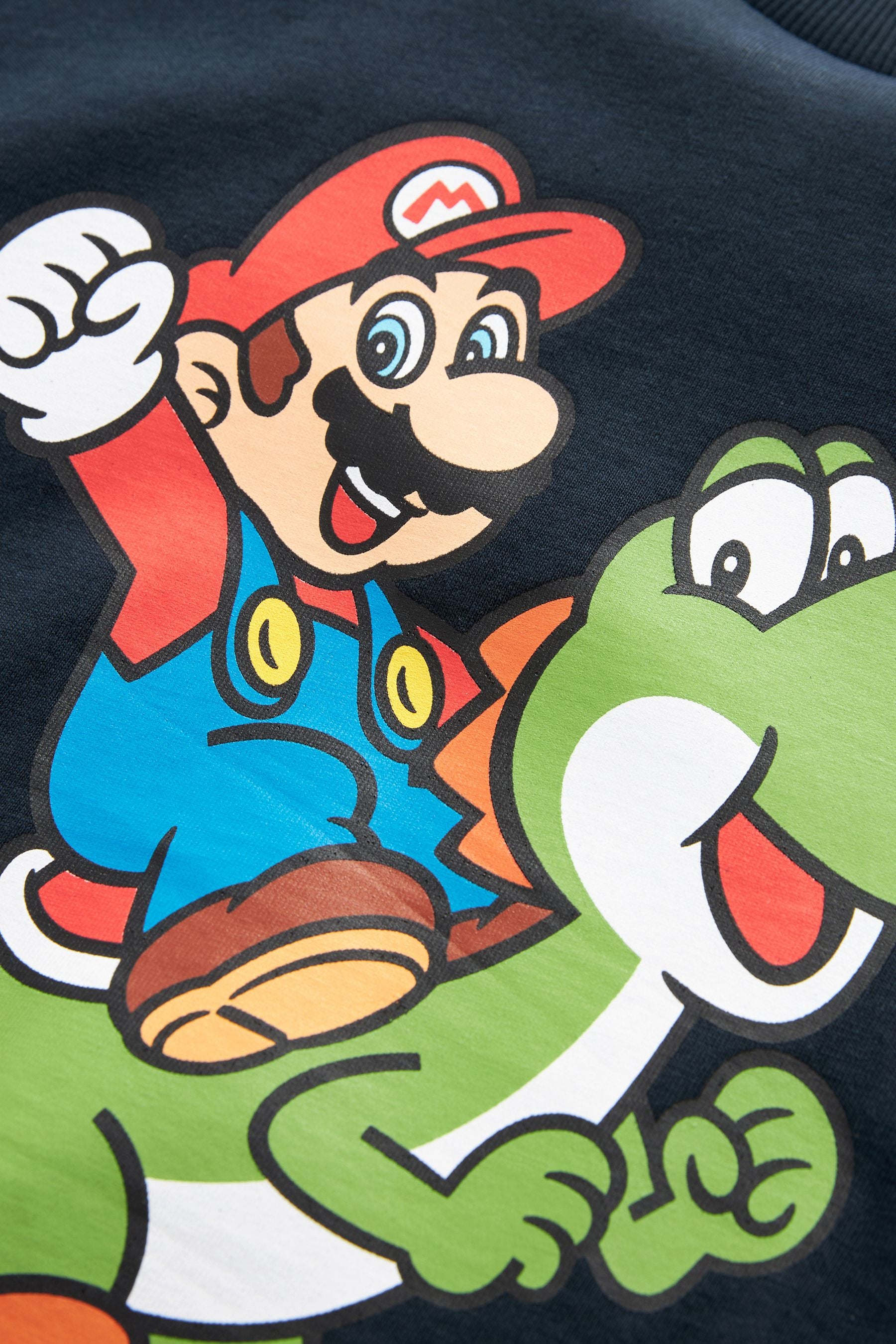 Navy Mario Gaming 100% Cotton T-Shirt (3-16yrs)