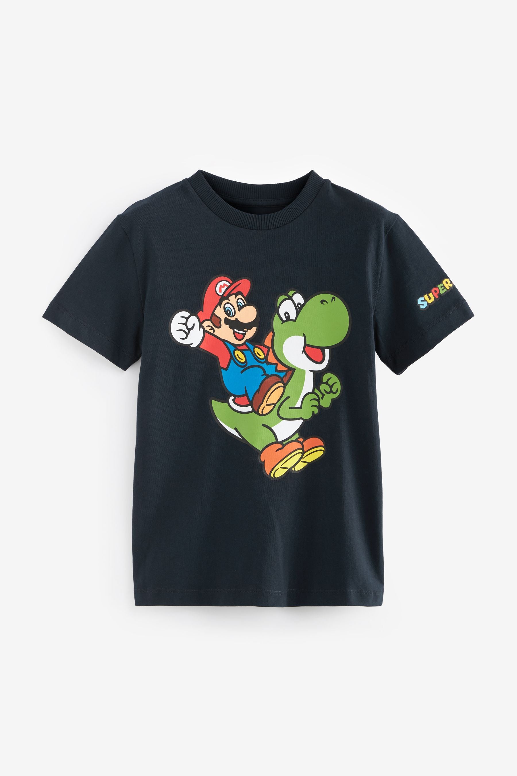 Navy Mario Gaming 100% Cotton T-Shirt (3-16yrs)