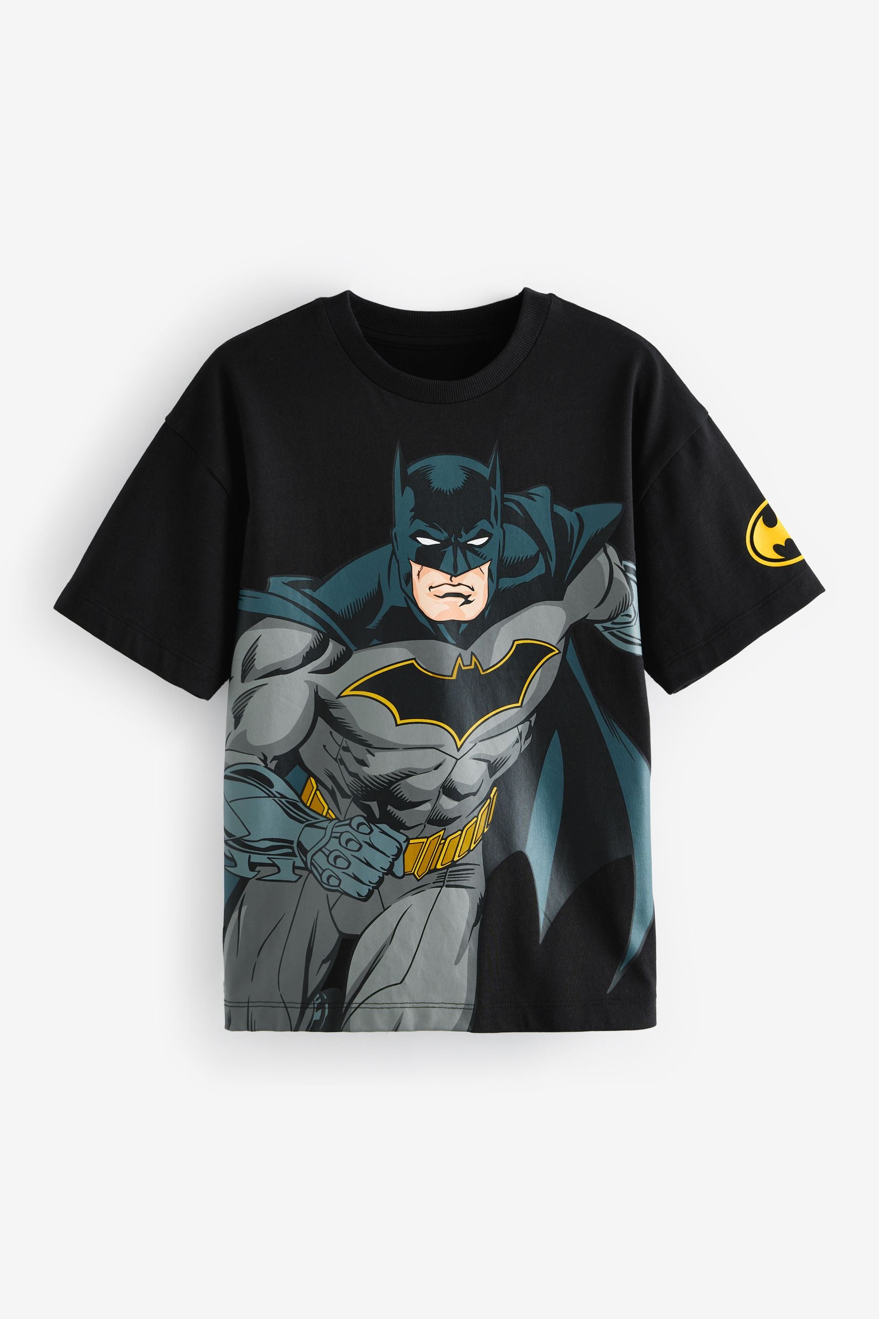 Black Licensed DC Comics Batman 100% Cotton T-Shirt (3-15yrs)