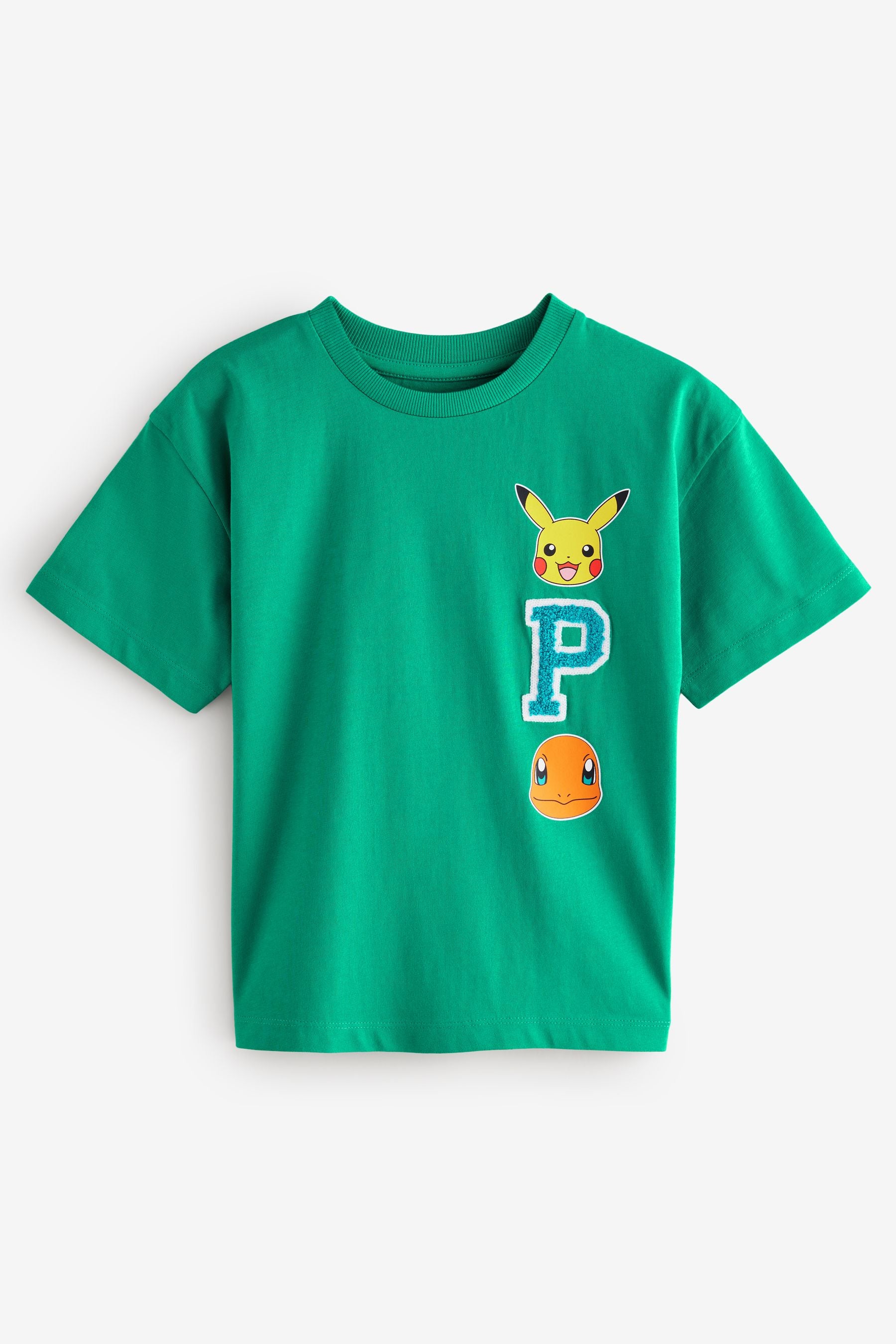 Green 100% Cotton Pokémon License Short Sleeve T-Shirt (4-16yrs)