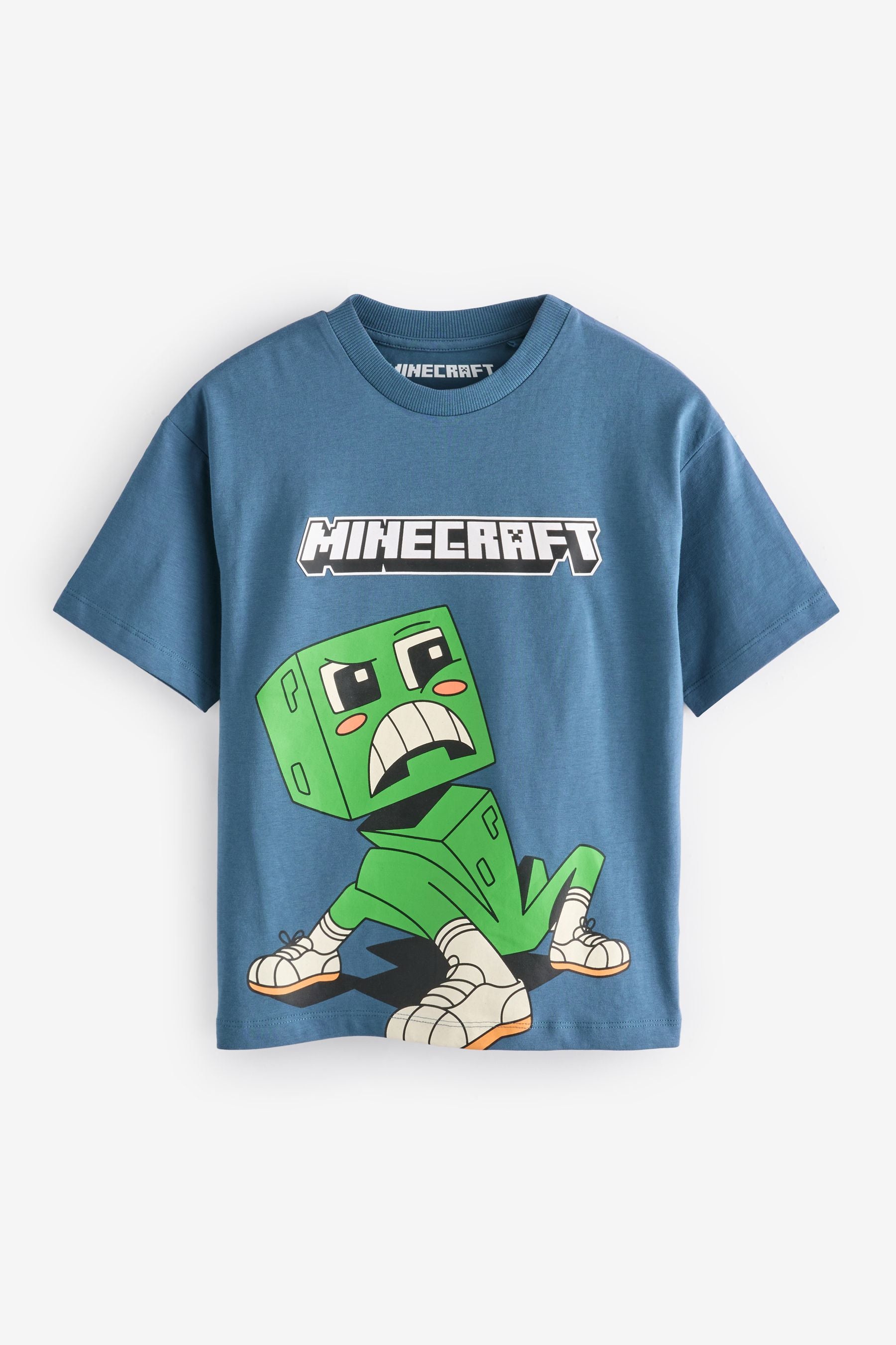 Mid Blue 100% Cotton Licensed Minecraft T-Shirt (3-16yrs)