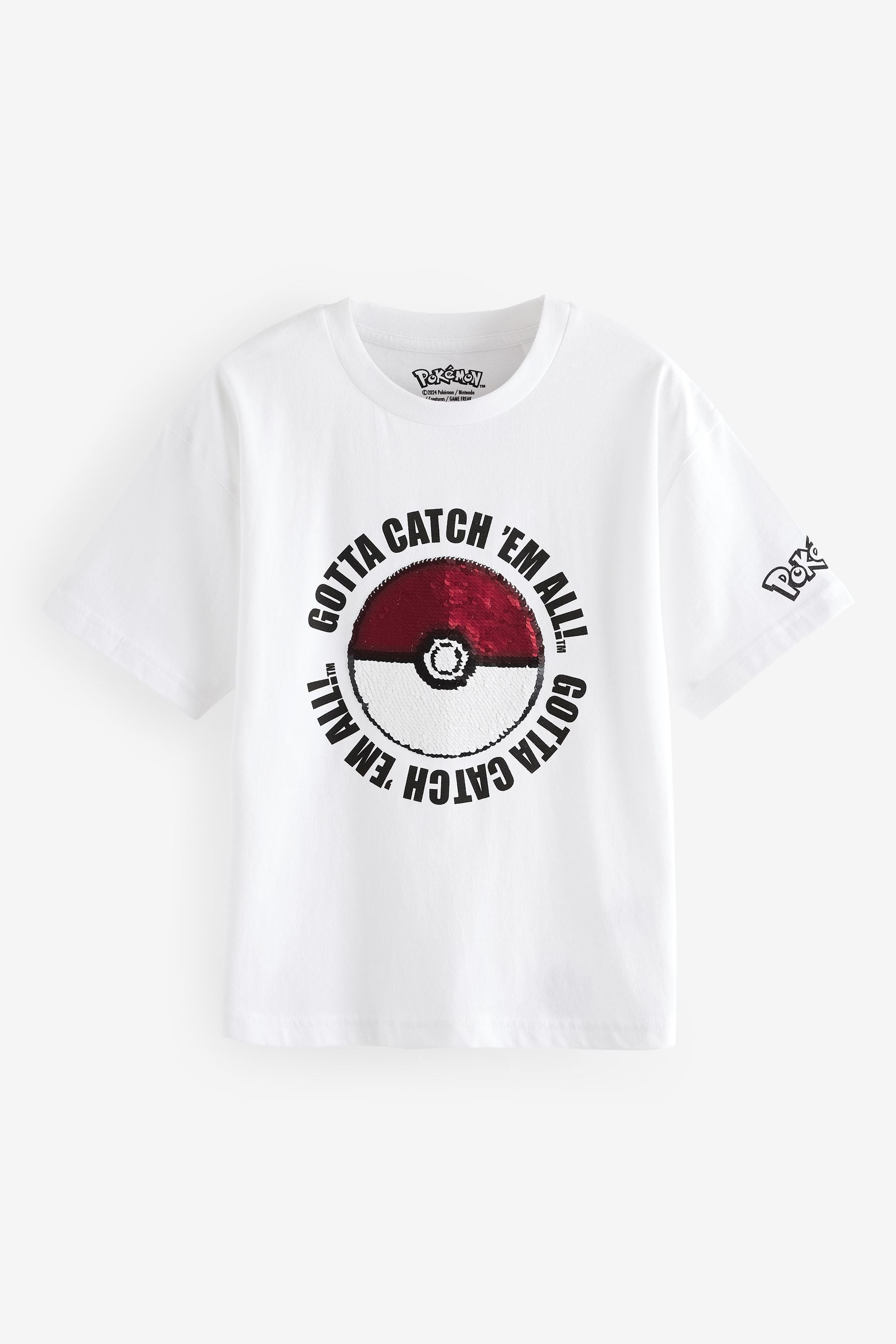 White 100% Cotton Pokémon License Short Sleeve T-Shirt (3-16yrs)