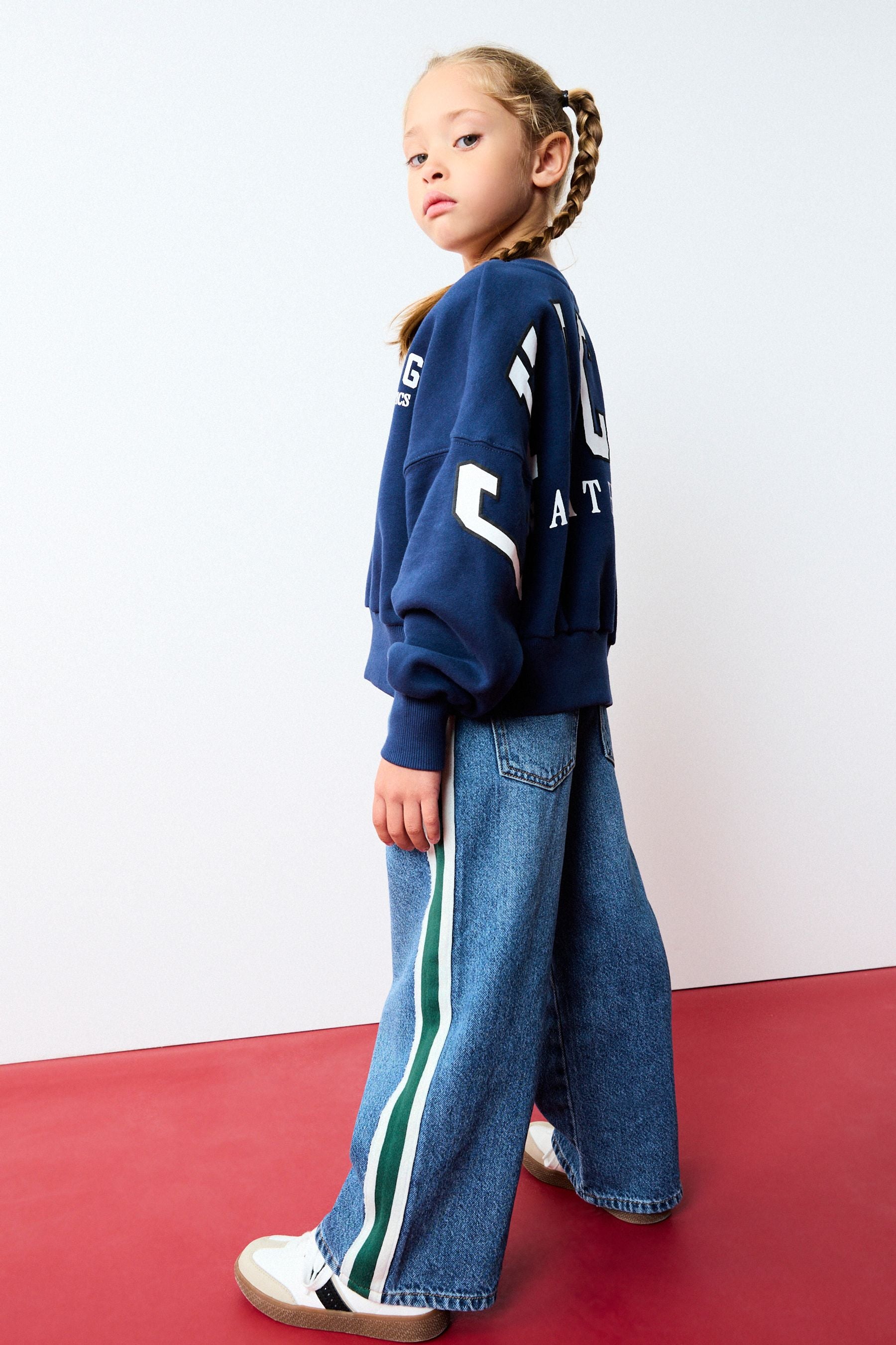 Blue Denim Wide Leg Jeans (3-16yrs)