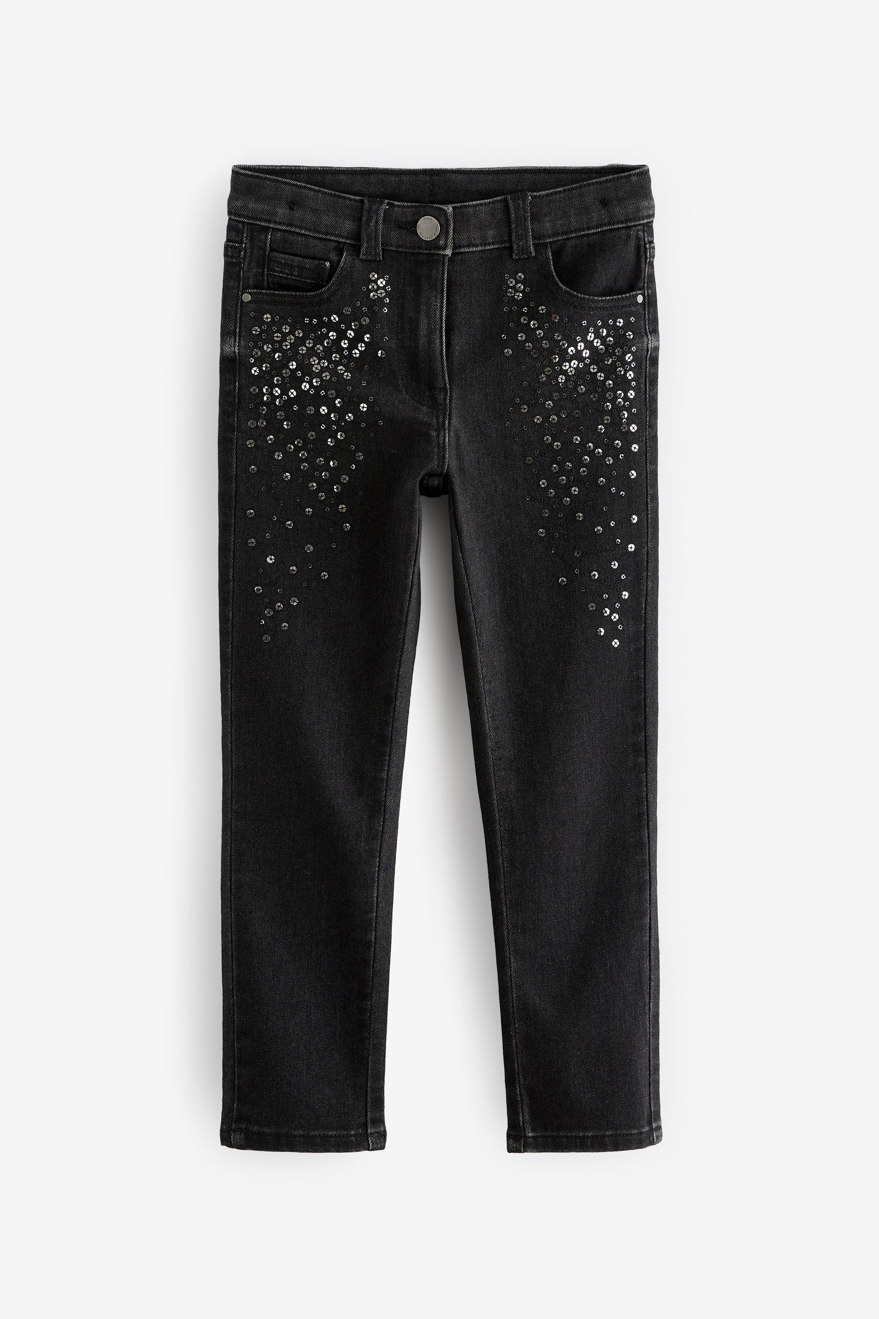 Black Sequin Skinny Jeans (3-16yrs)