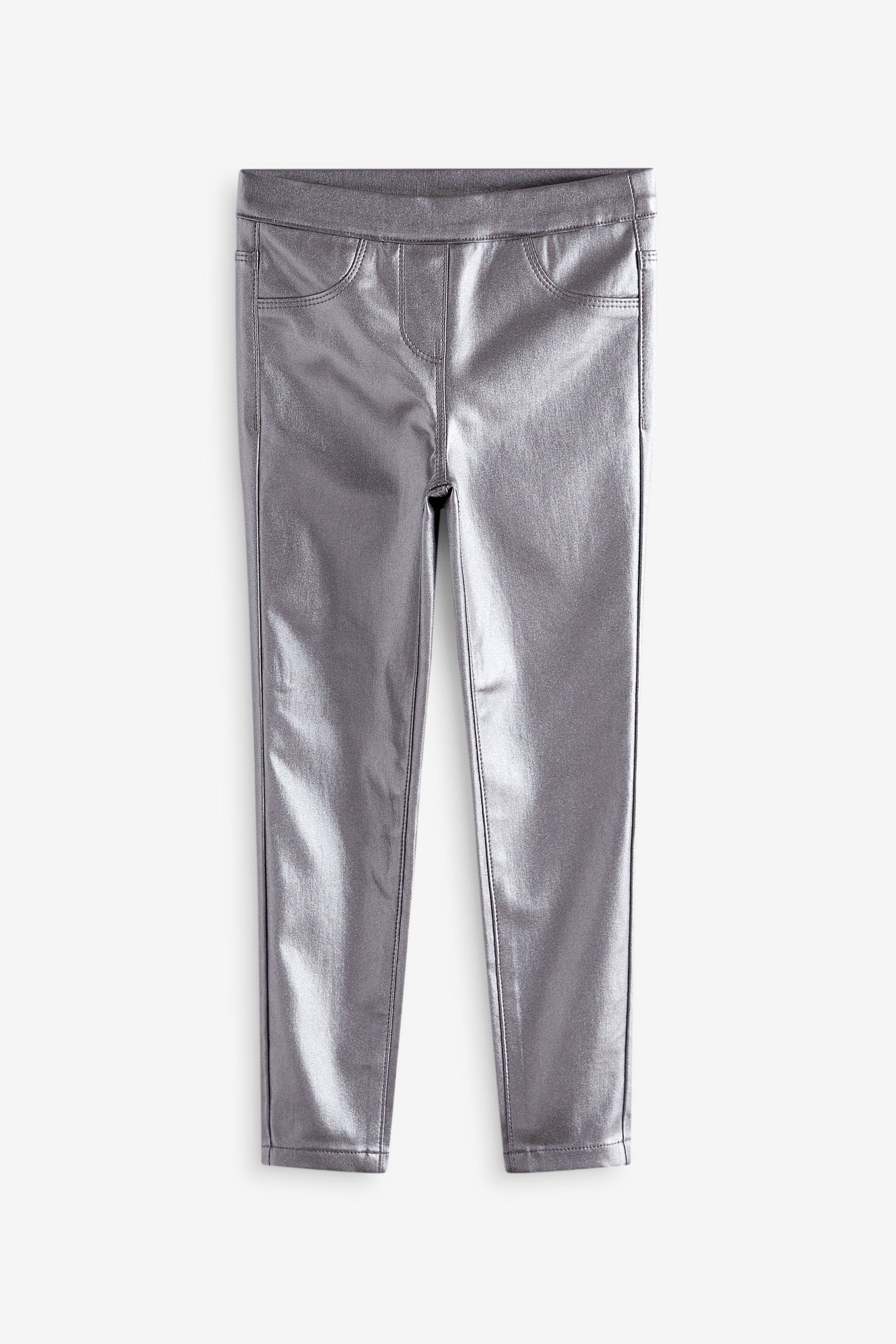 Pewter Grey Coated Jeggings (3-16yrs)